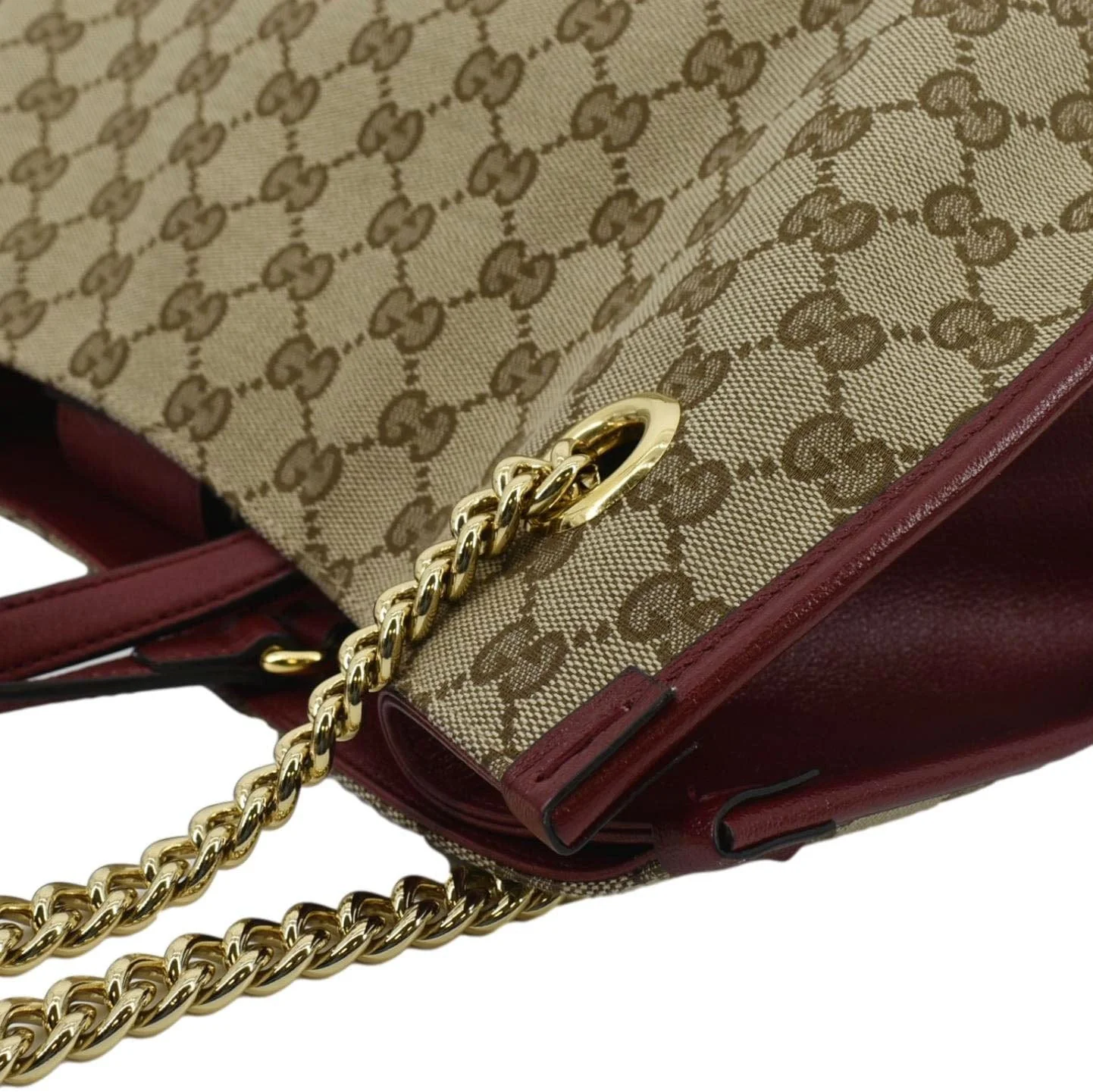 GUCCI Large Horsebit 1955 GG Supreme Canvas Shoulder Bag Red 623695 - Image 7