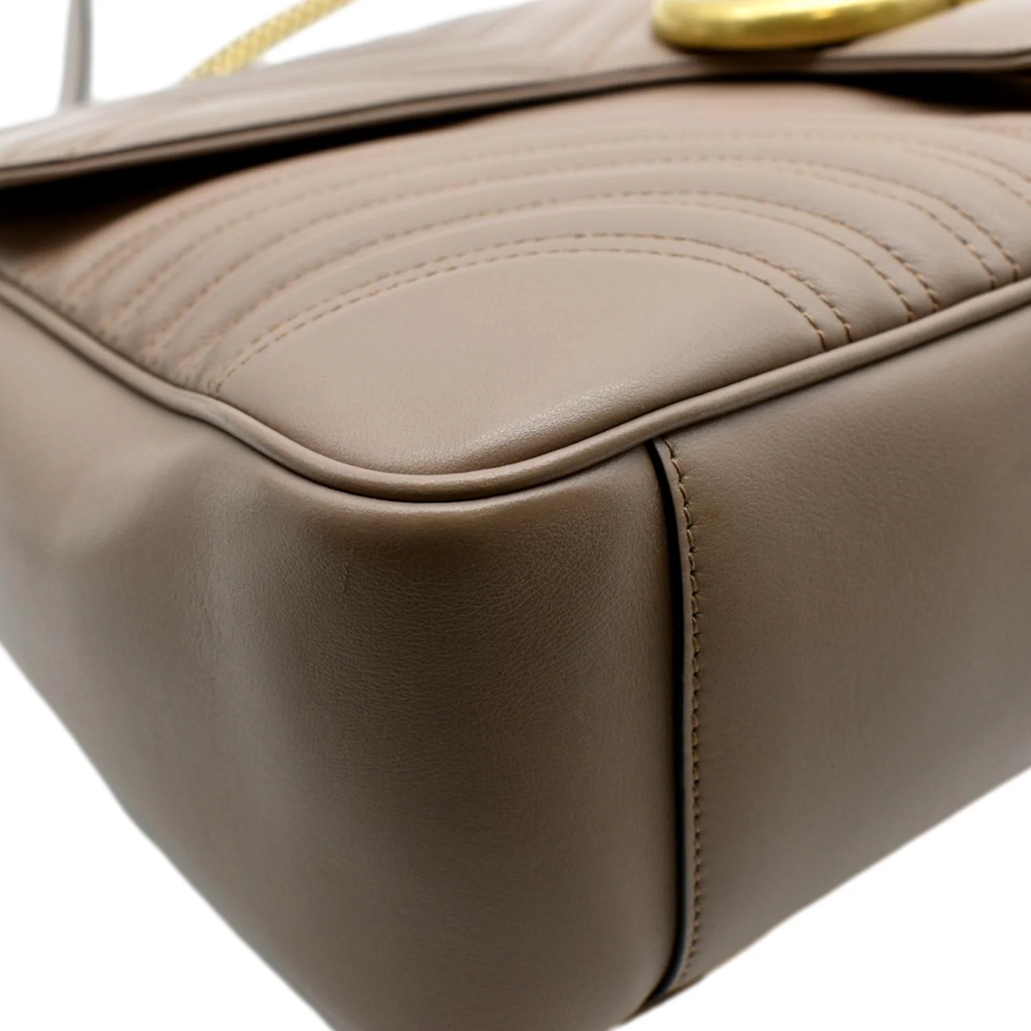 GUCCI Large GG Marmont Calfskin Matelasse Leather Shoulder Bag Nude 498090 - Image 7