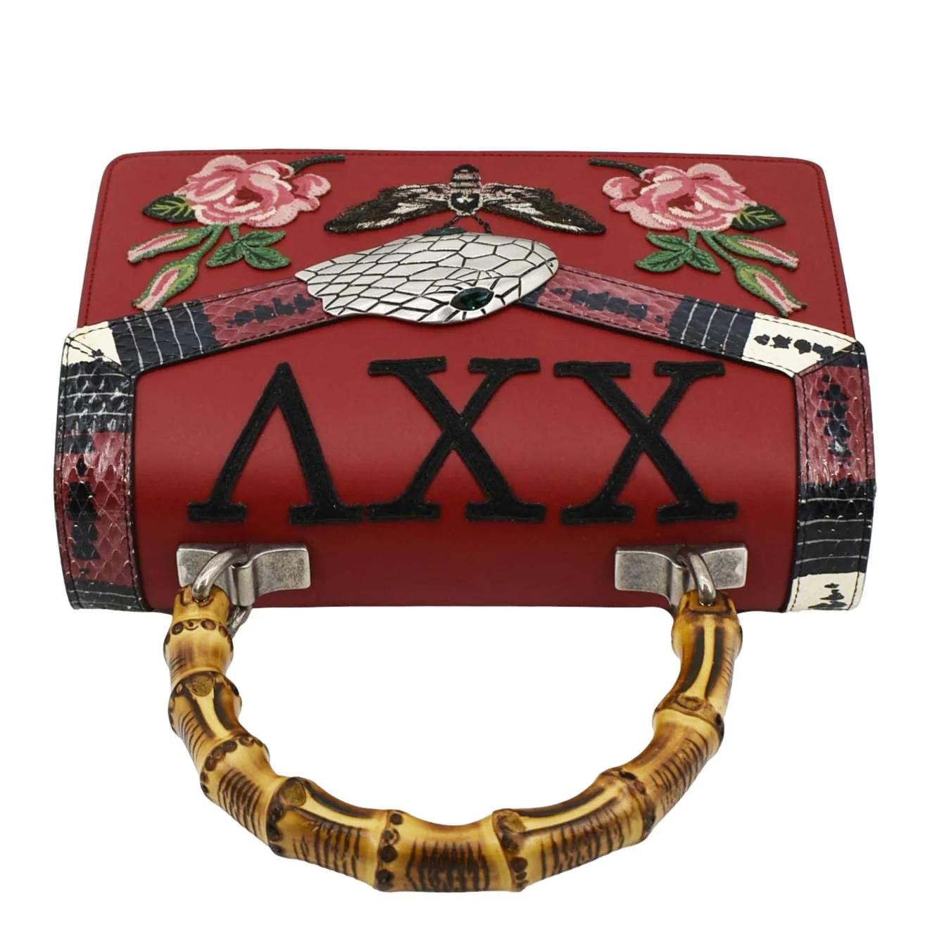 GUCCI Lilith Bamboo Leather Top Handle Shoulder Bag Red 453751 - Image 5