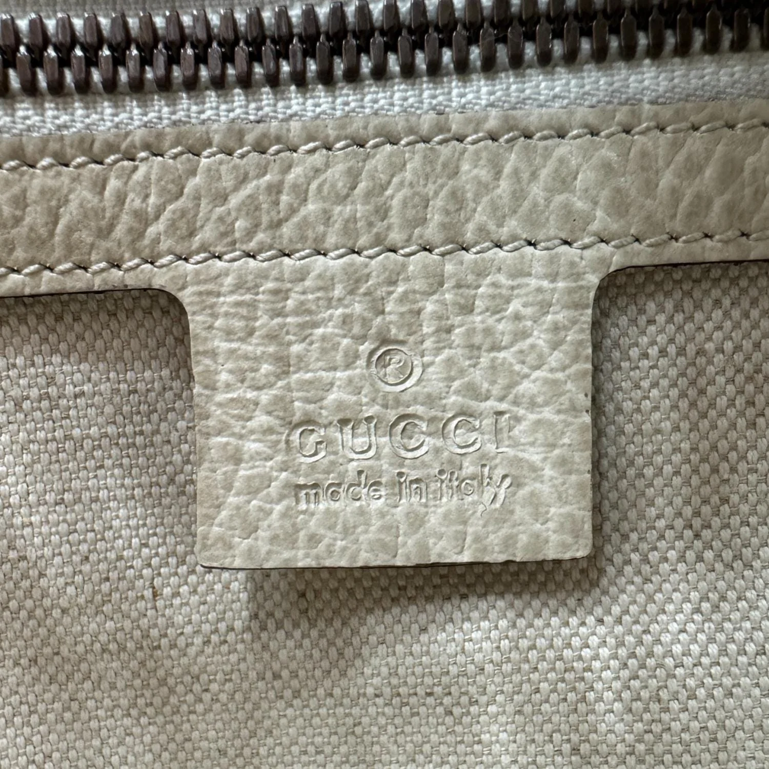 GUCCI Logo Leather Shoulder Bag Off White 523589 - Image 14