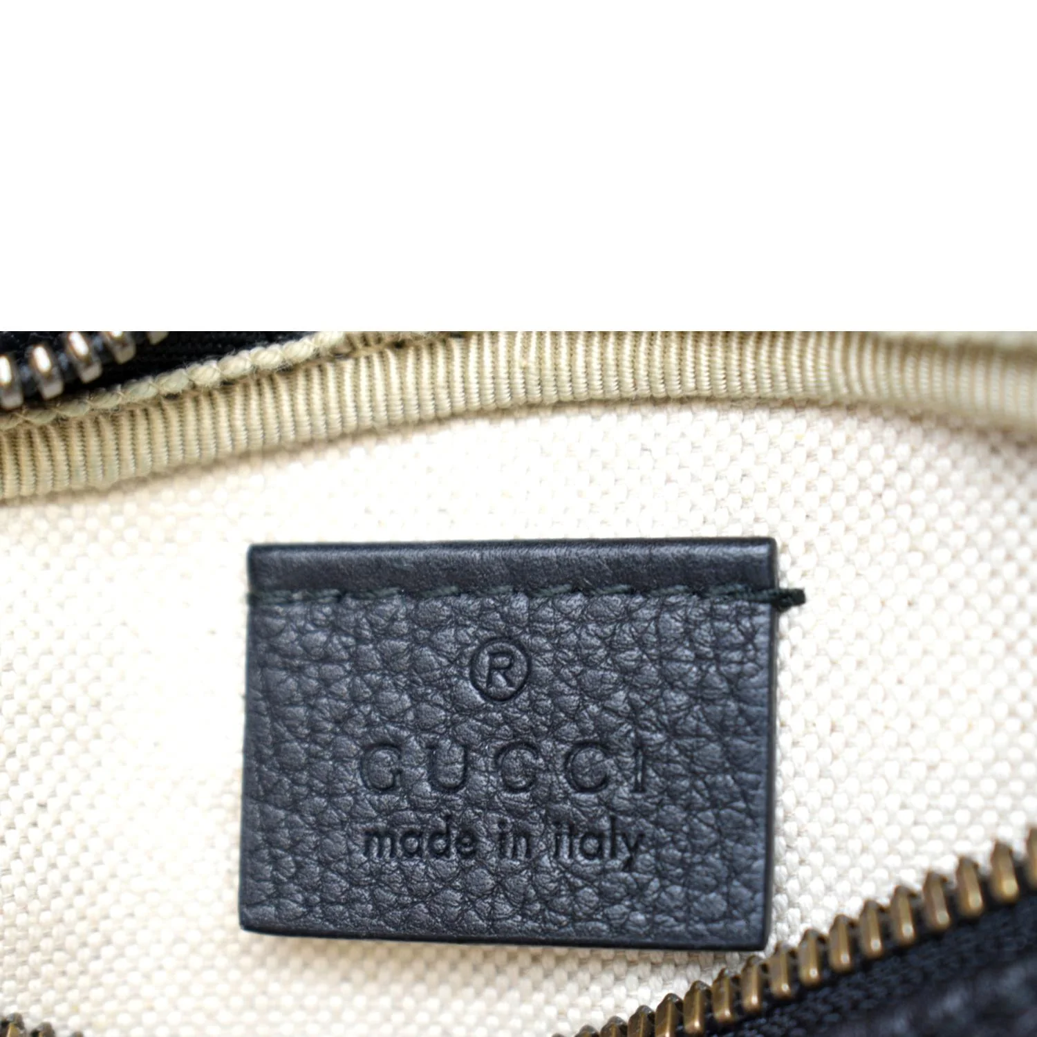 GUCCI Logo Print Grained Calfskin Leather Small Belt Bag Black 527792 - Image 11