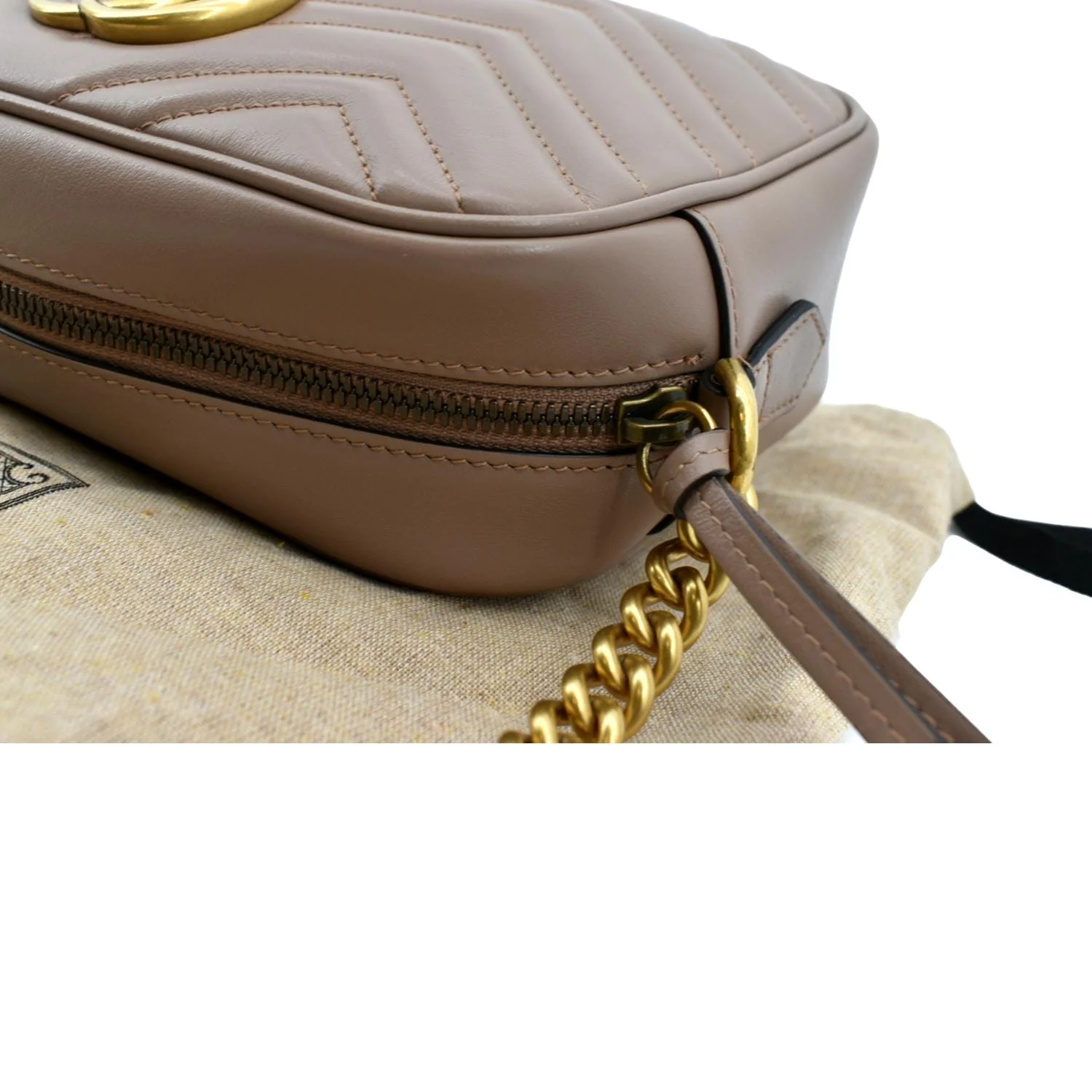 GUCCI GG Marmont Matelasse Leather Crossbody Bag Dusty Pink 447632 - Image 6