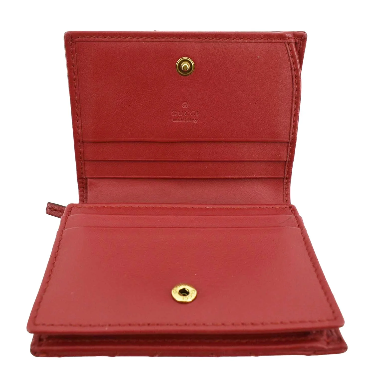 GUCCI Marmont GG Matelasse Leather Card Case Wallet Red 466492 - Image 10