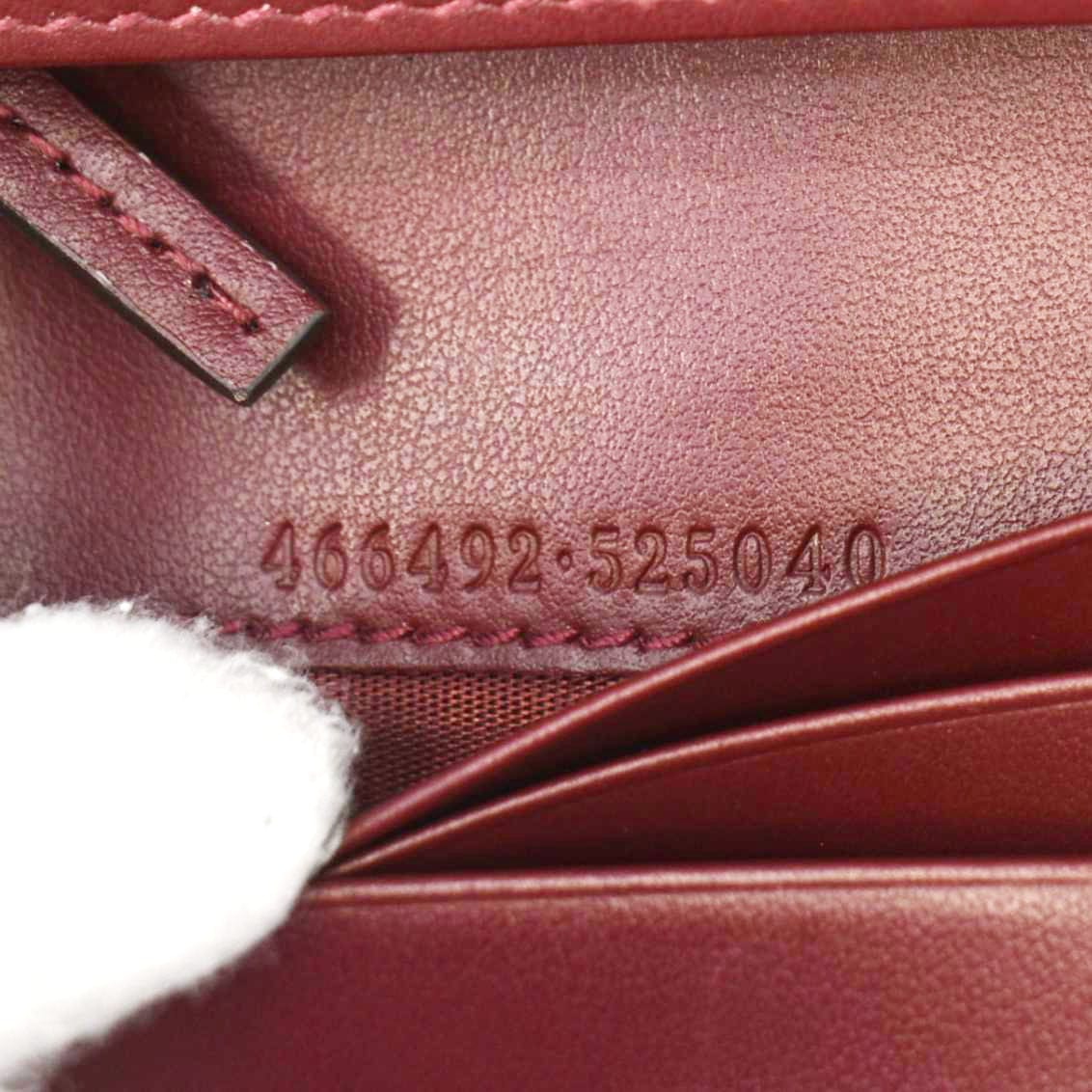 GUCCI Marmont GG Matelasse Leather Card Case Wallet Red 466492 - Image 14