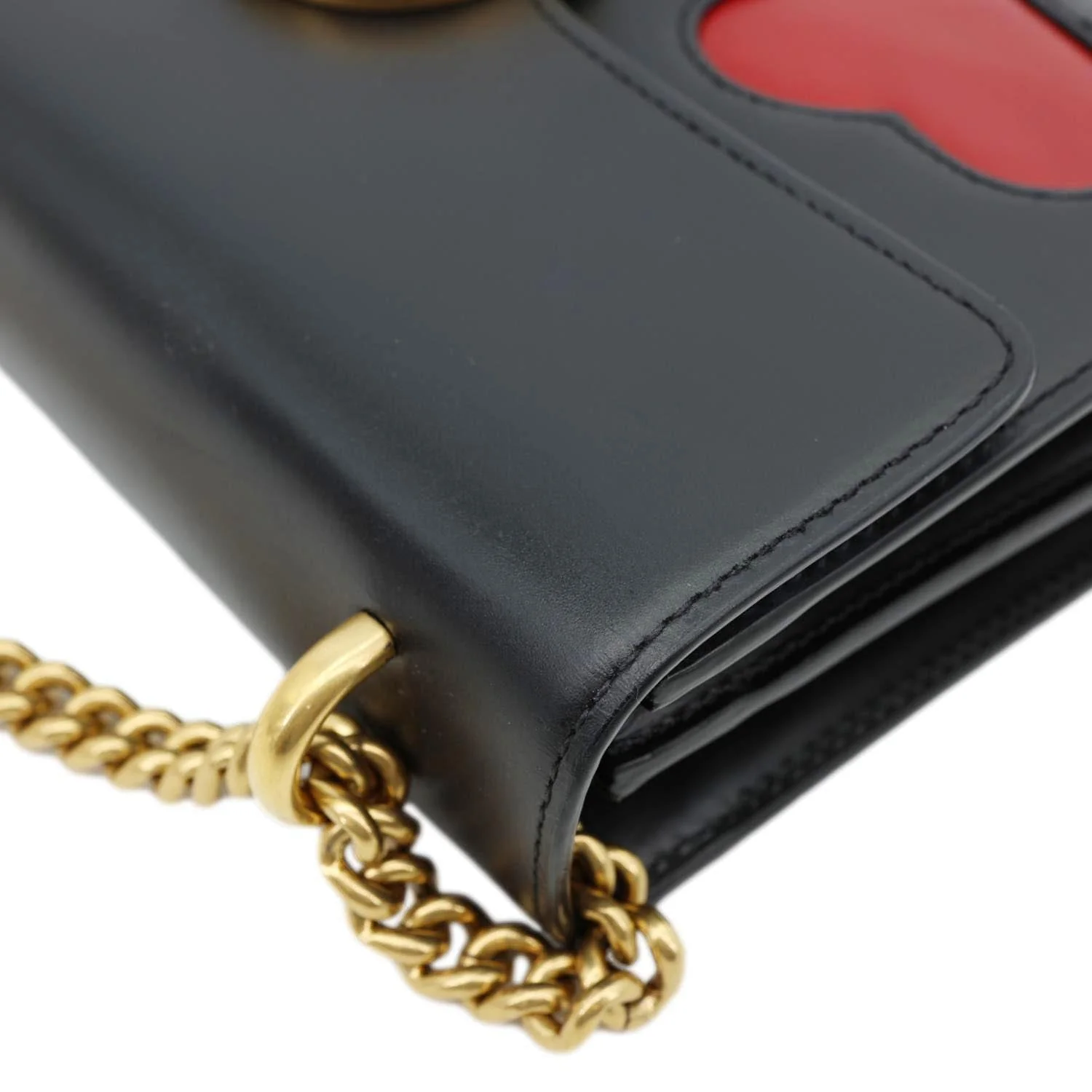 GUCCI Marmont Heart Patchwork Leather Chain Shoulder Bag Red 431777 - Image 7