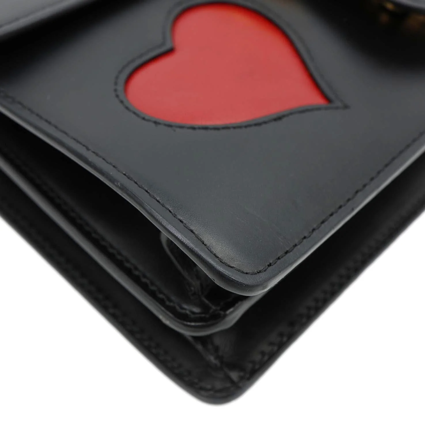 GUCCI Marmont Heart Patchwork Leather Chain Shoulder Bag Red 431777 - Image 8