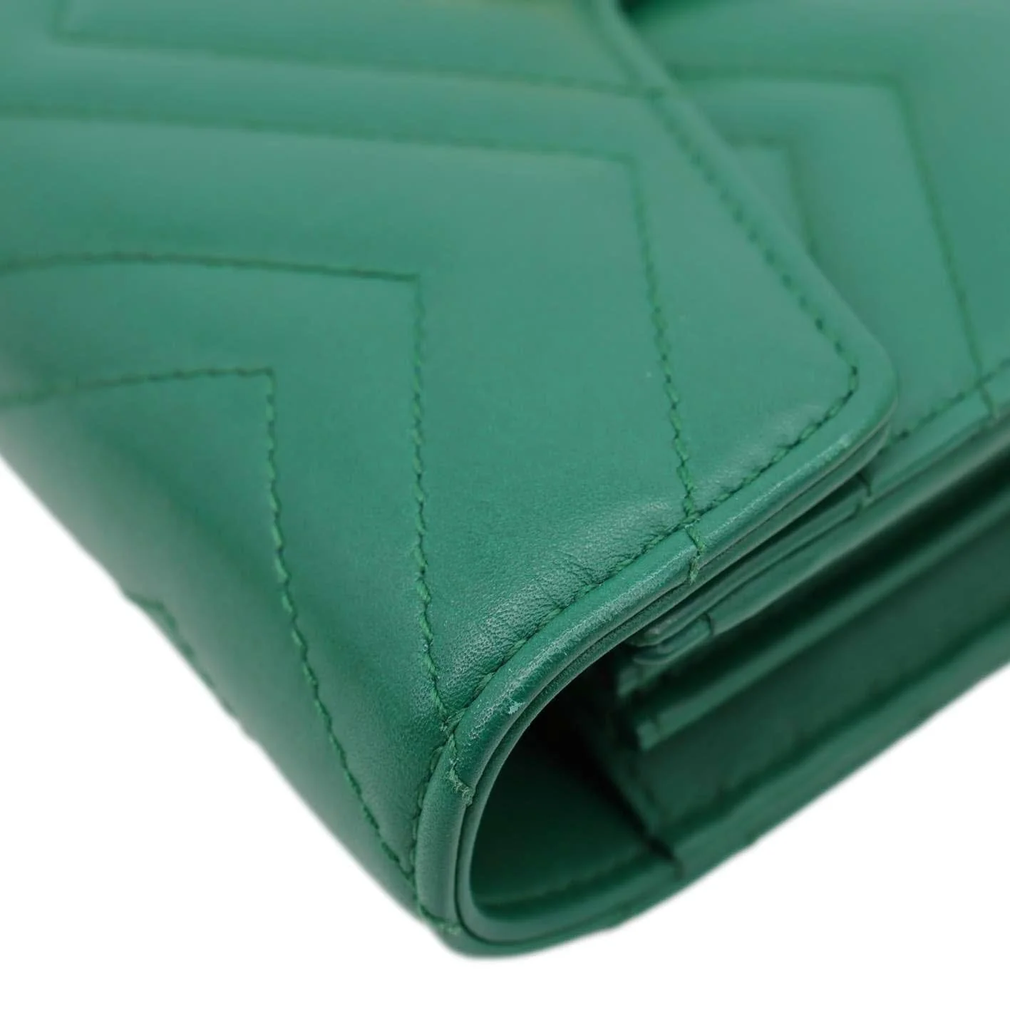 GUCCI GG Marmont Leather Crossbody Bag Green 474575 - Image 5
