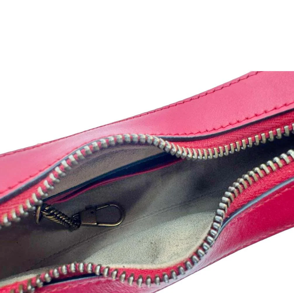 GUCCI GG Marmont Half Moon Mini Leather Shoulder Bag Red 699514 - Image 12