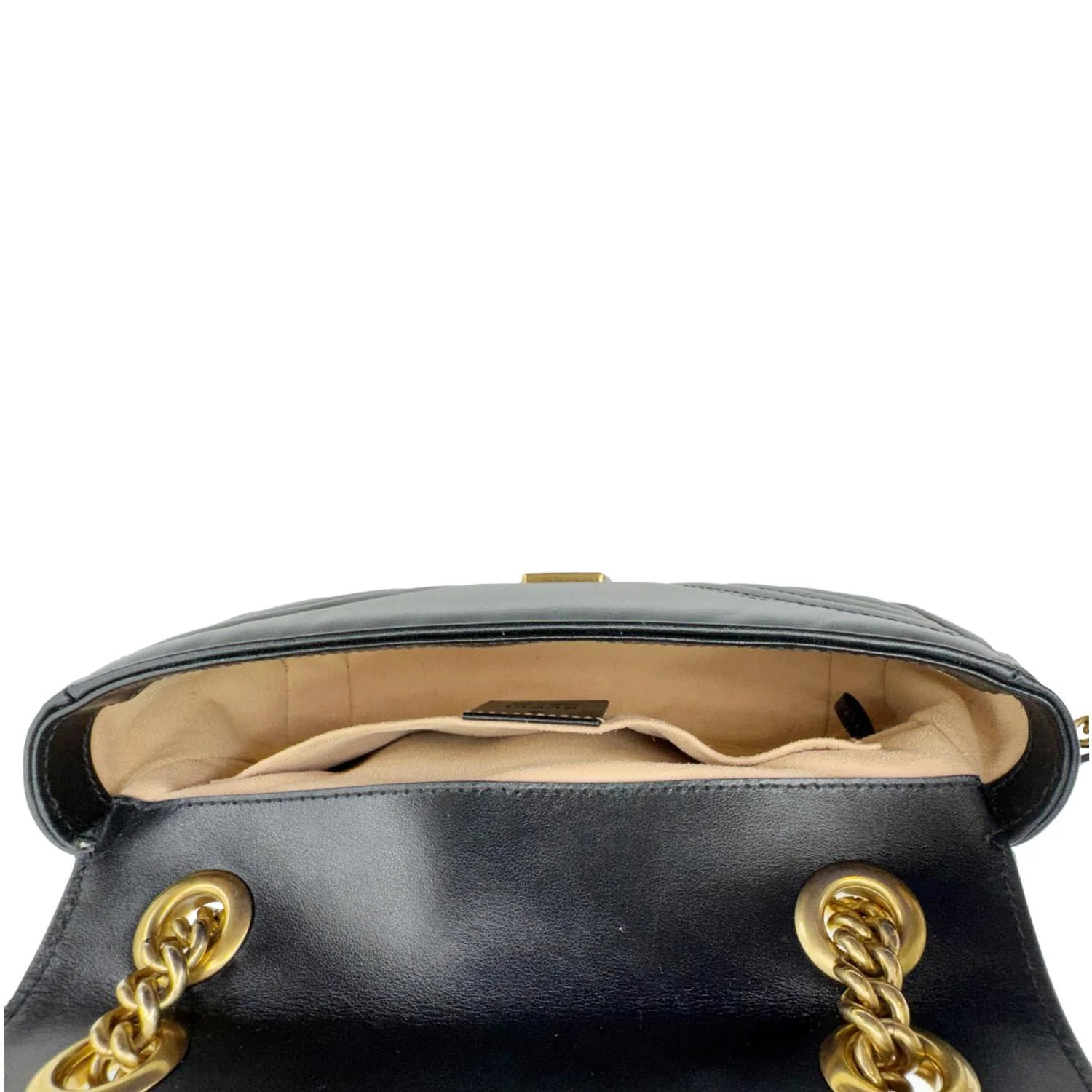 GUCCI Marmont Matelasse Mini Leather Crossbody Bag Black 446744 - Image 12