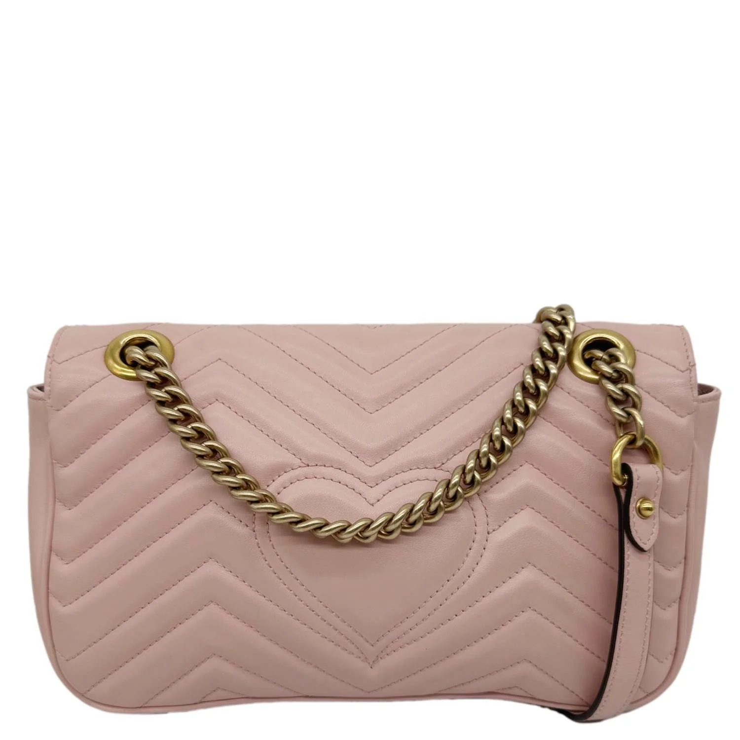 GUCCI GG Marmont Medium Matelasse Chevron Leather Crossbody Bag Pink 443497 - Image 4