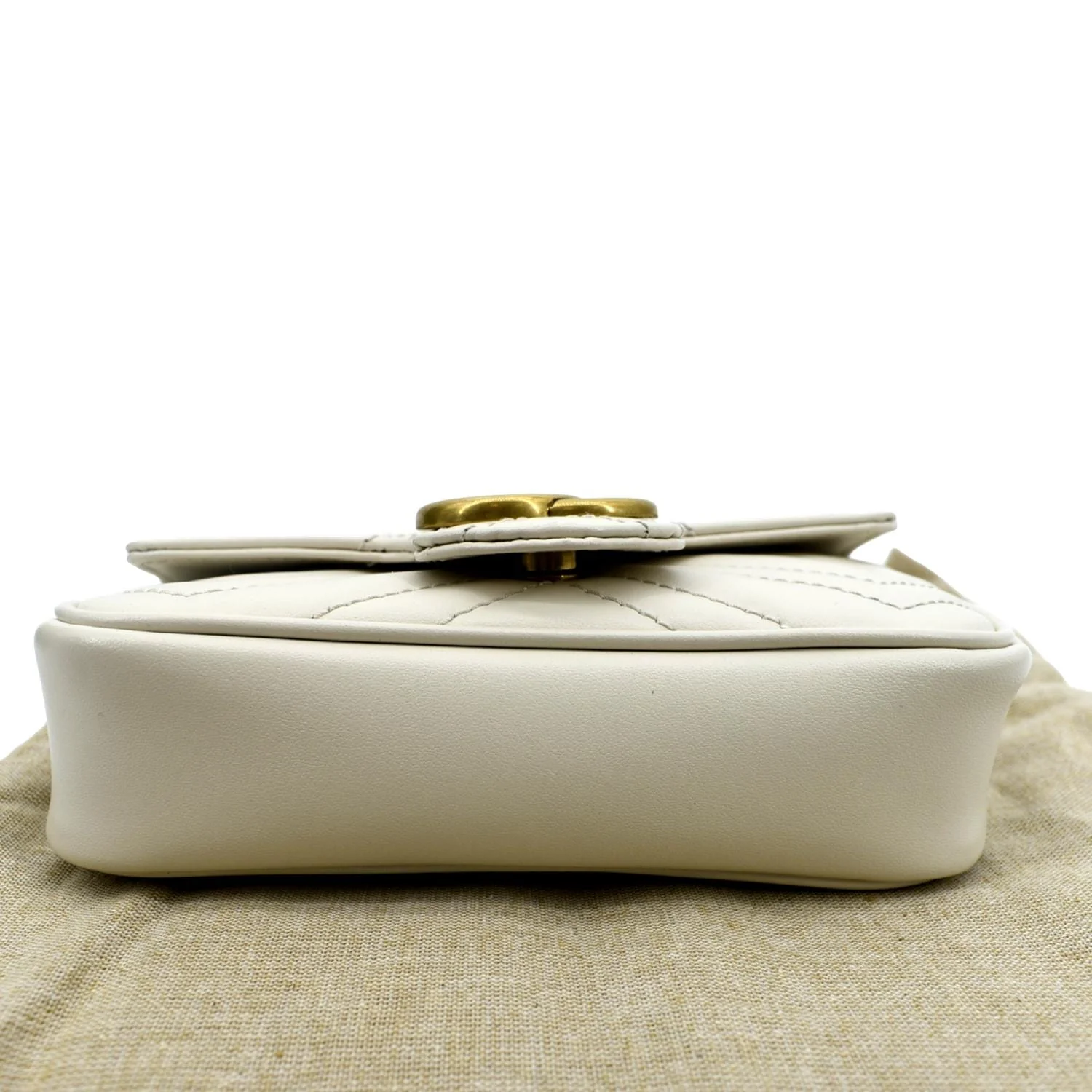 GUCCI GG Marmont Super Mini Matelasse Leather Crossbody Bag White 476433 - Image 9