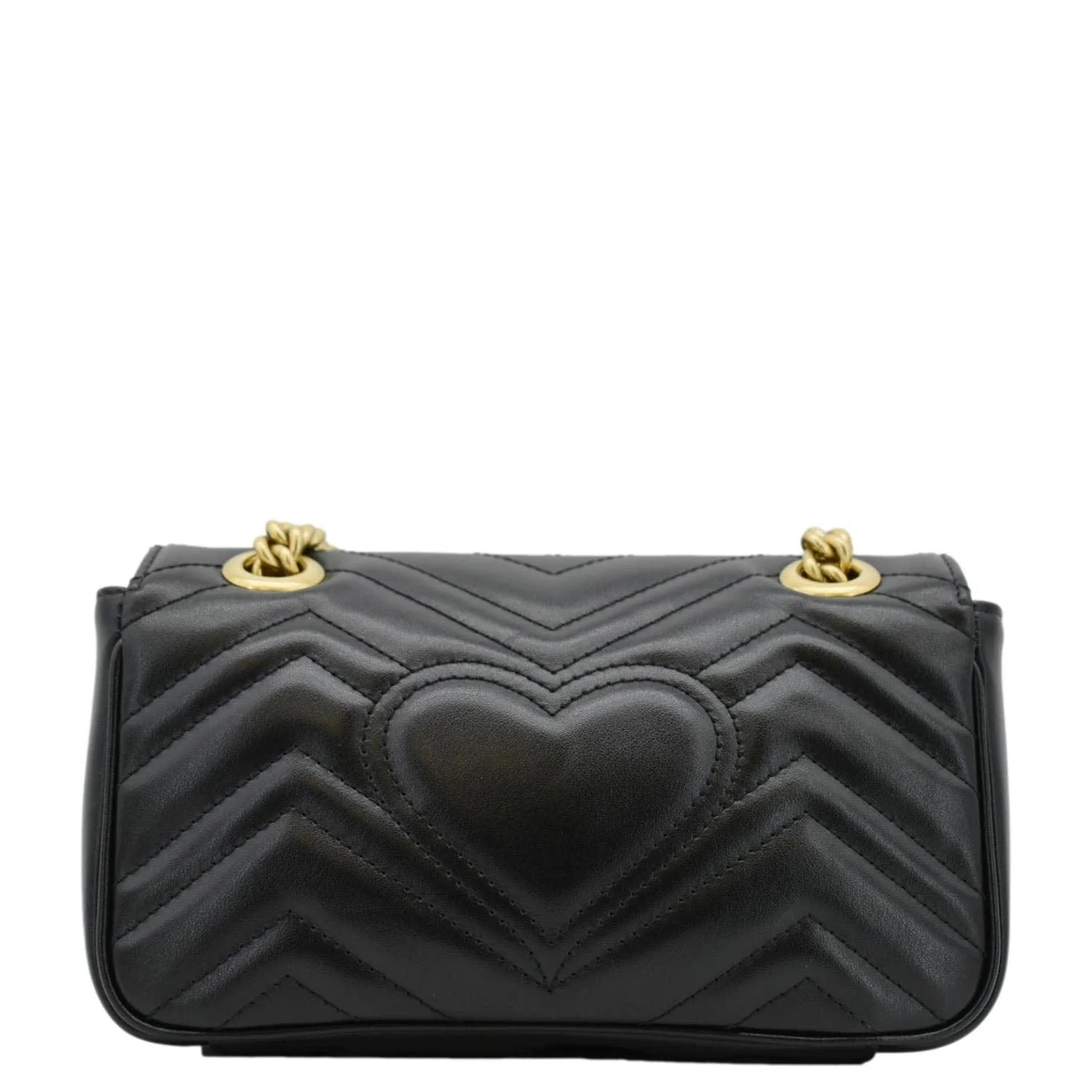 GUCCI GG Marmont Mini Leather Shoulder Bag Black 446744 - Image 4