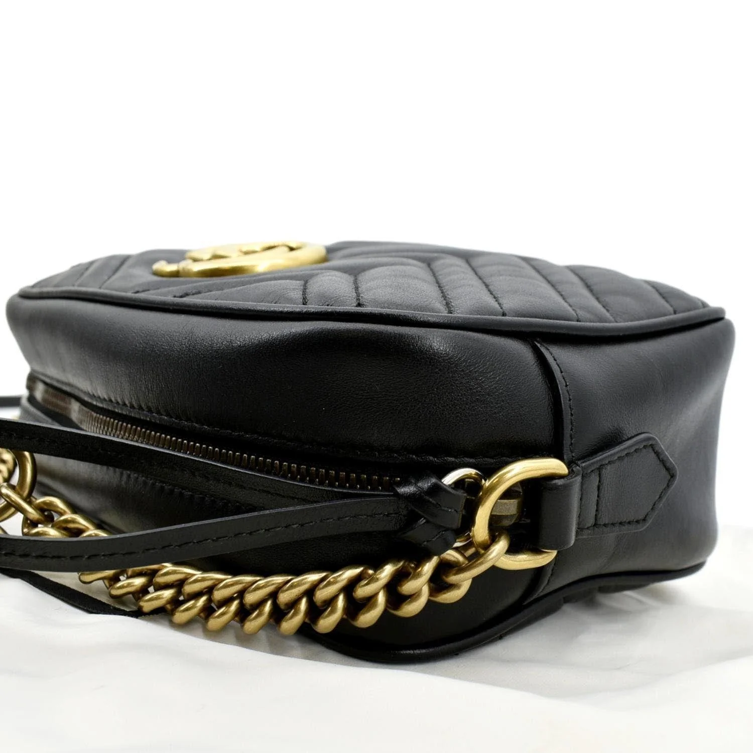 GUCCI GG Marmont Small Matelasse Leather Crossbody Bag Black 447632 - Image 6