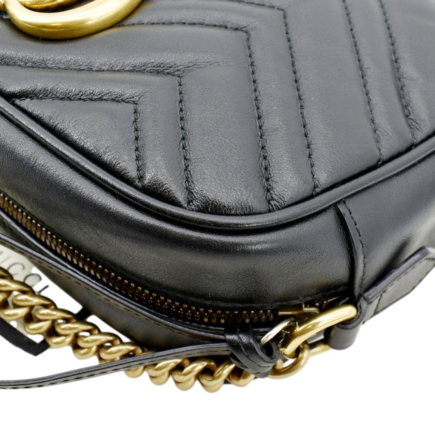 GUCCI GG Marmont Small Matelasse Leather Crossbody Bag Black 447632 - Image 7