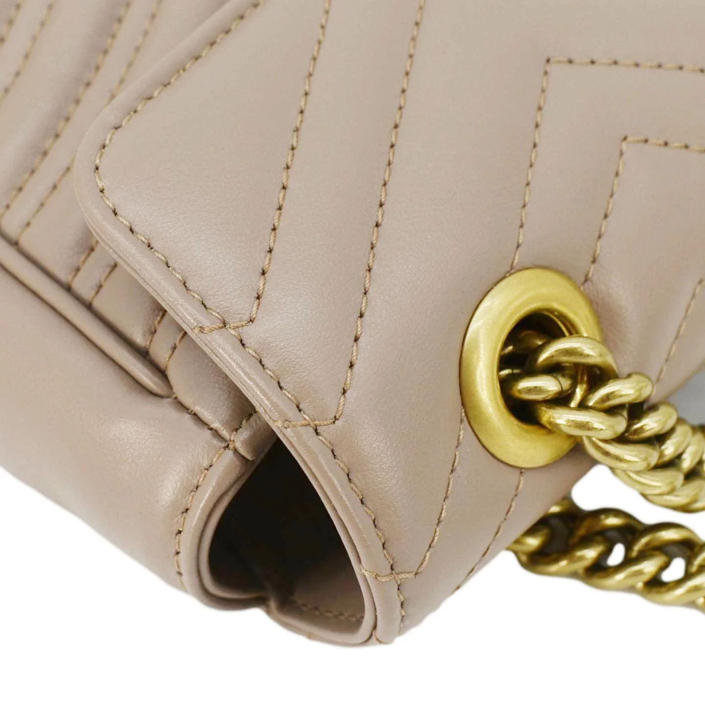 GUCCI GG Marmont Small Diagonal Matelasse Leather Crossbody Bag Porcelain Rose 443497 - Image 7