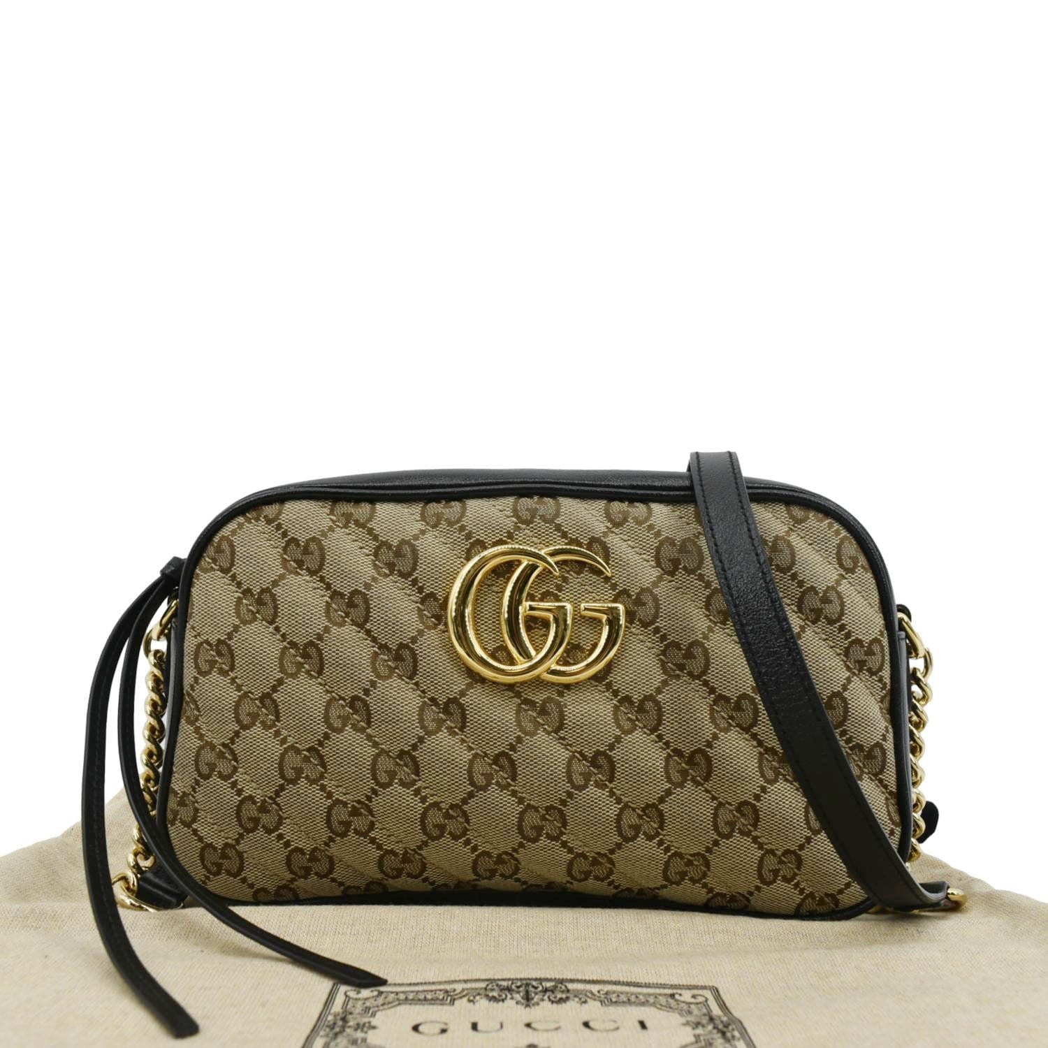 GUCCI Marmont Small Monogram Canvas Crossbody Camera Bag Beige 447632 - Image 3