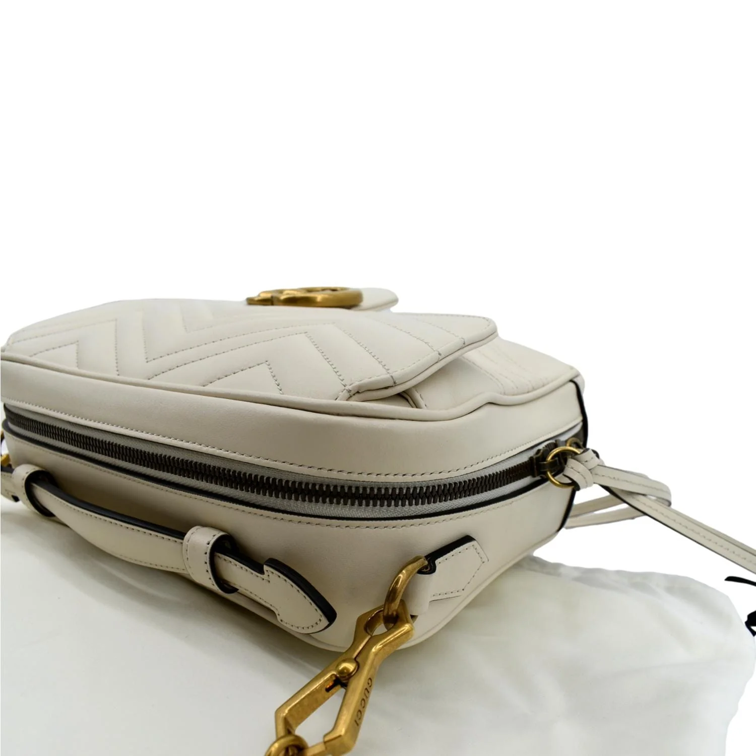 GUCCI Marmont Small Matelasse Leather Top Handle Shoulder Bag White 498100 - Hot Deals - Image 4