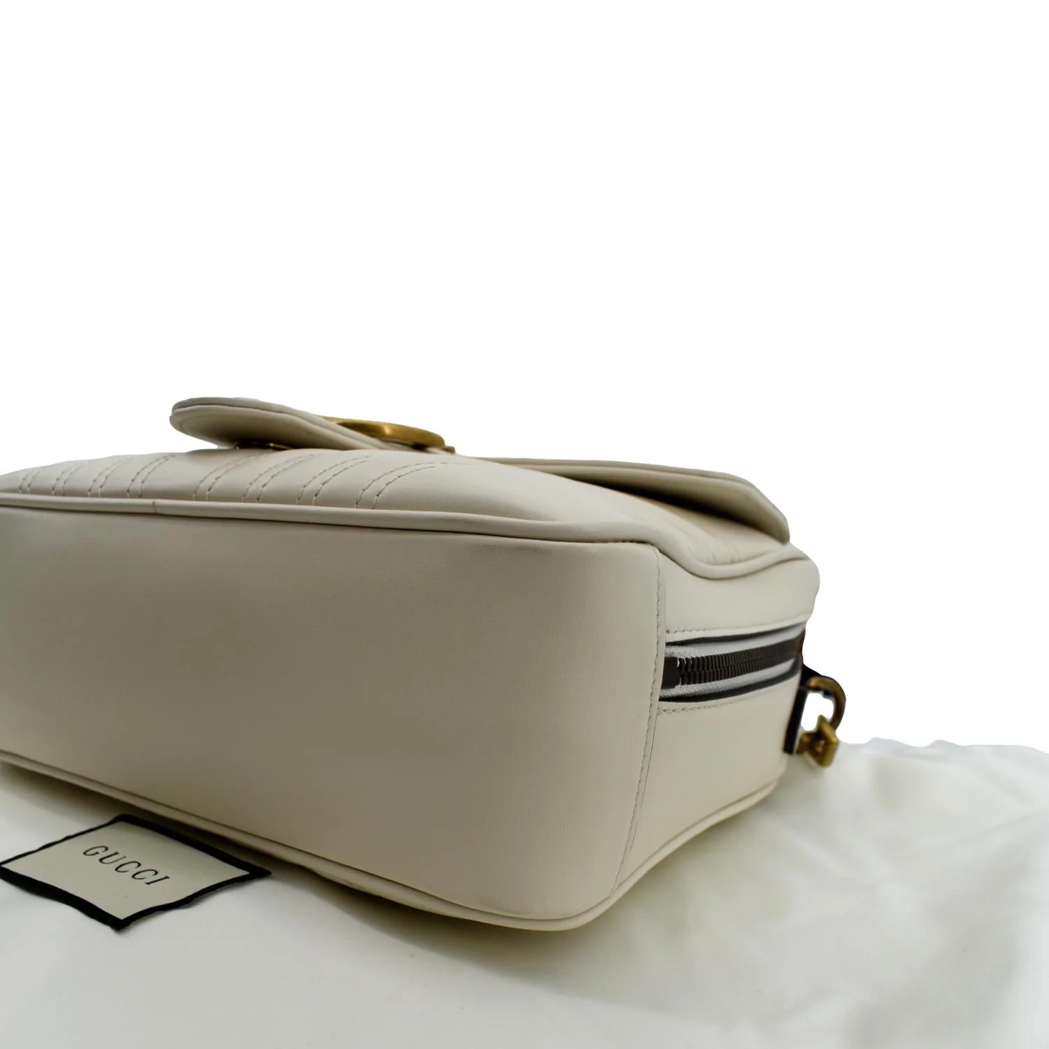 GUCCI Marmont Small Matelasse Leather Top Handle Shoulder Bag White 498100 - Hot Deals - Image 7