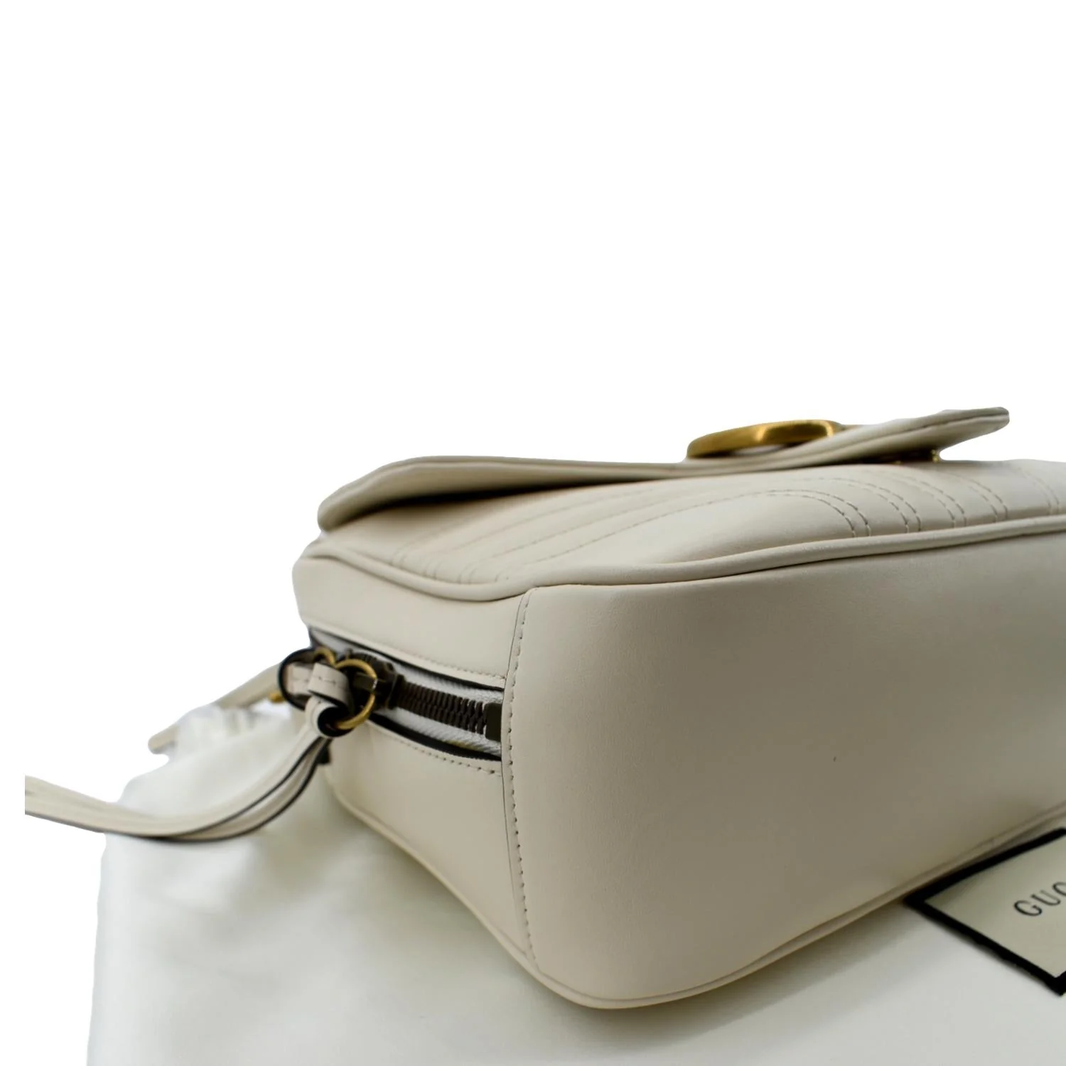 GUCCI Marmont Small Matelasse Leather Top Handle Shoulder Bag White 498100 - Hot Deals - Image 8