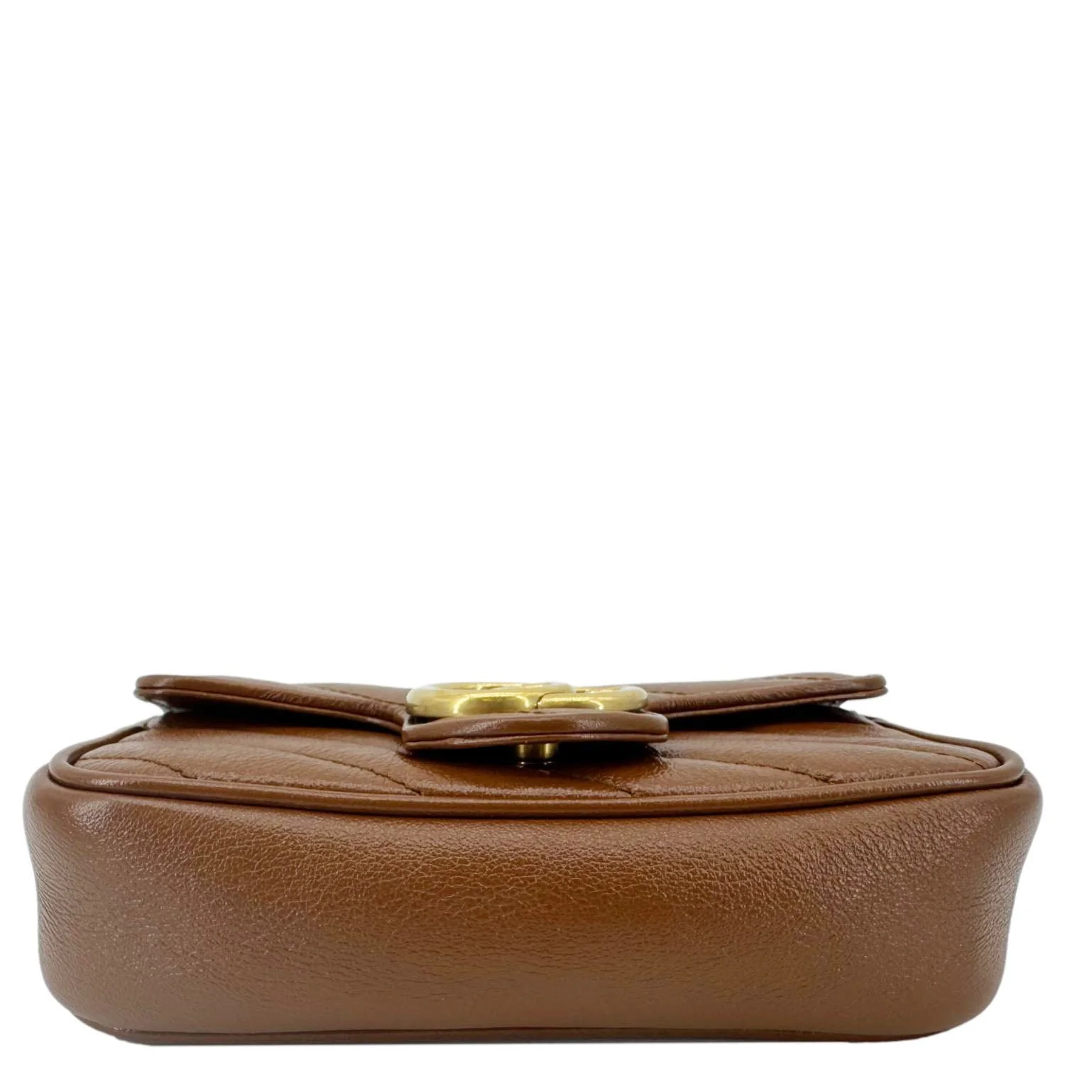 GUCCI GG Marmont Super Mini Matelasse Leather Crossbody Bag Brown 476433 - Image 11