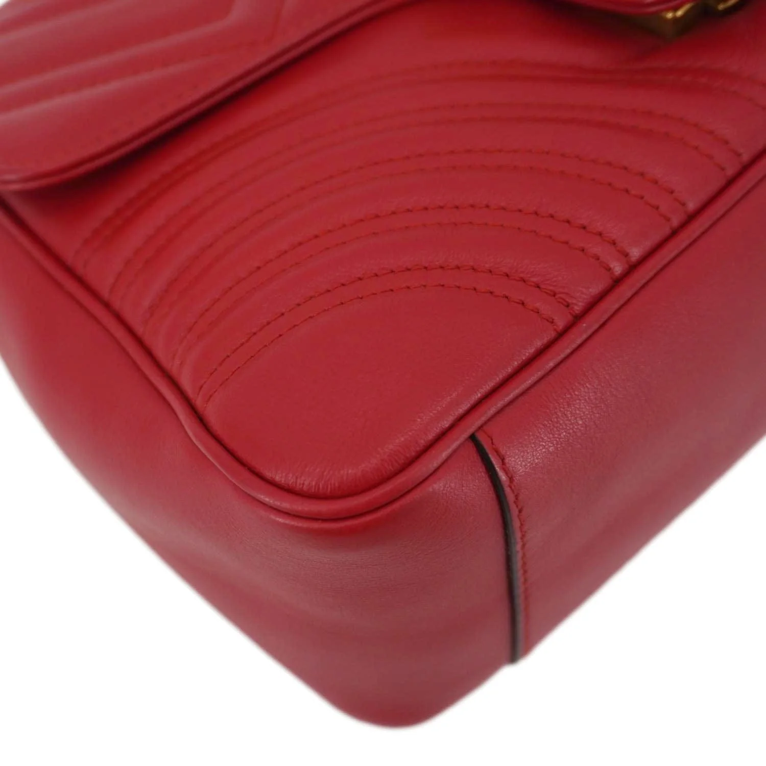 GUCCI GG Marmont Leather Top Handle Crossbody Bag Red 498110 - Image 11