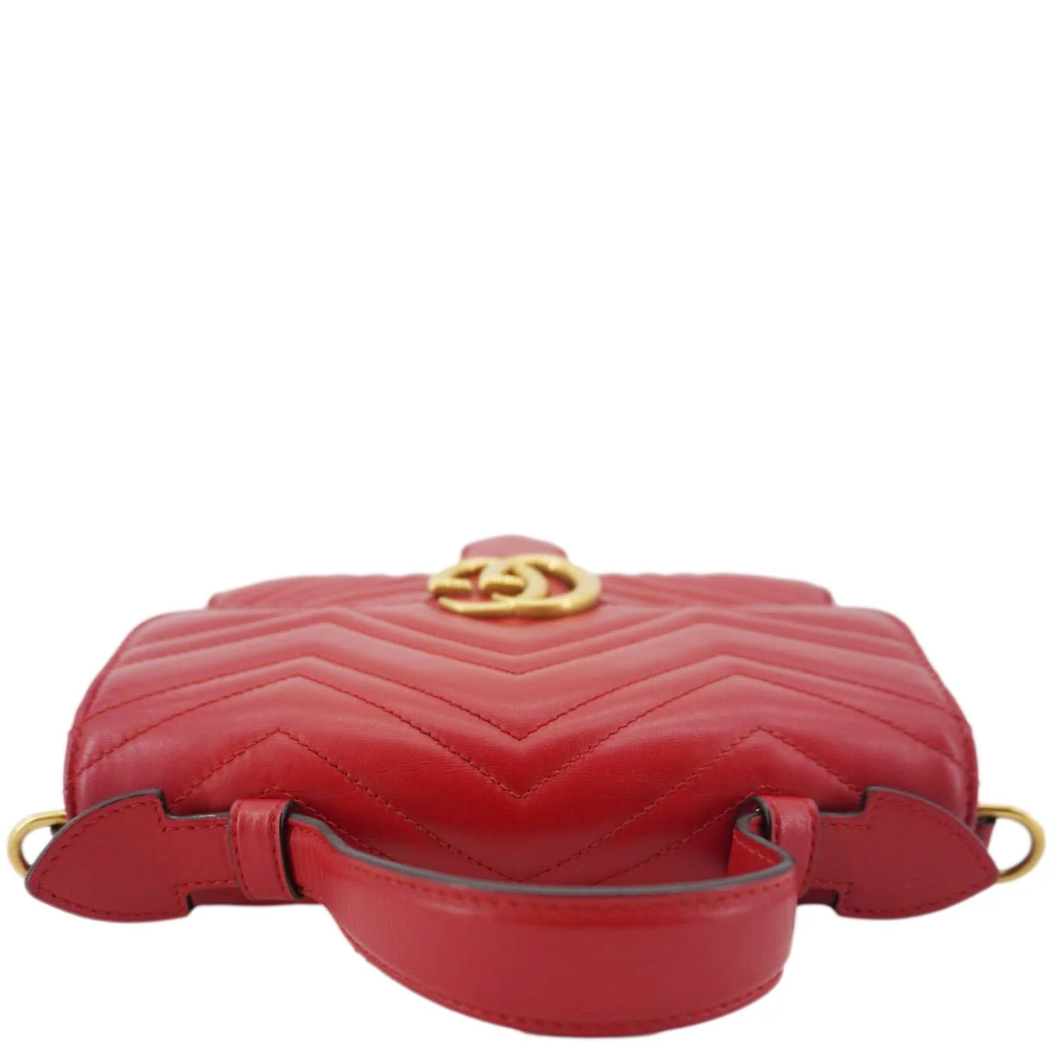GUCCI GG Marmont Leather Top Handle Crossbody Bag Red 498110 - Image 5