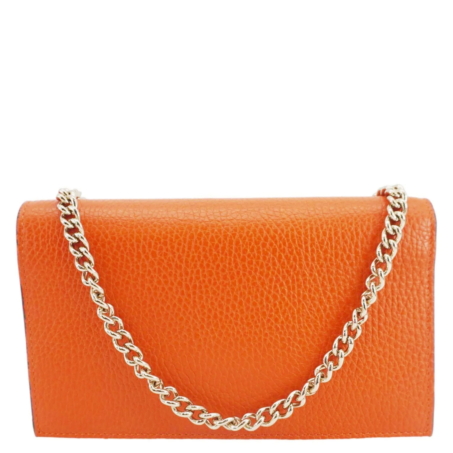 GUCCI Betty Medium Marmont Leather Wallet On Chain Orange 466506 - Image 3