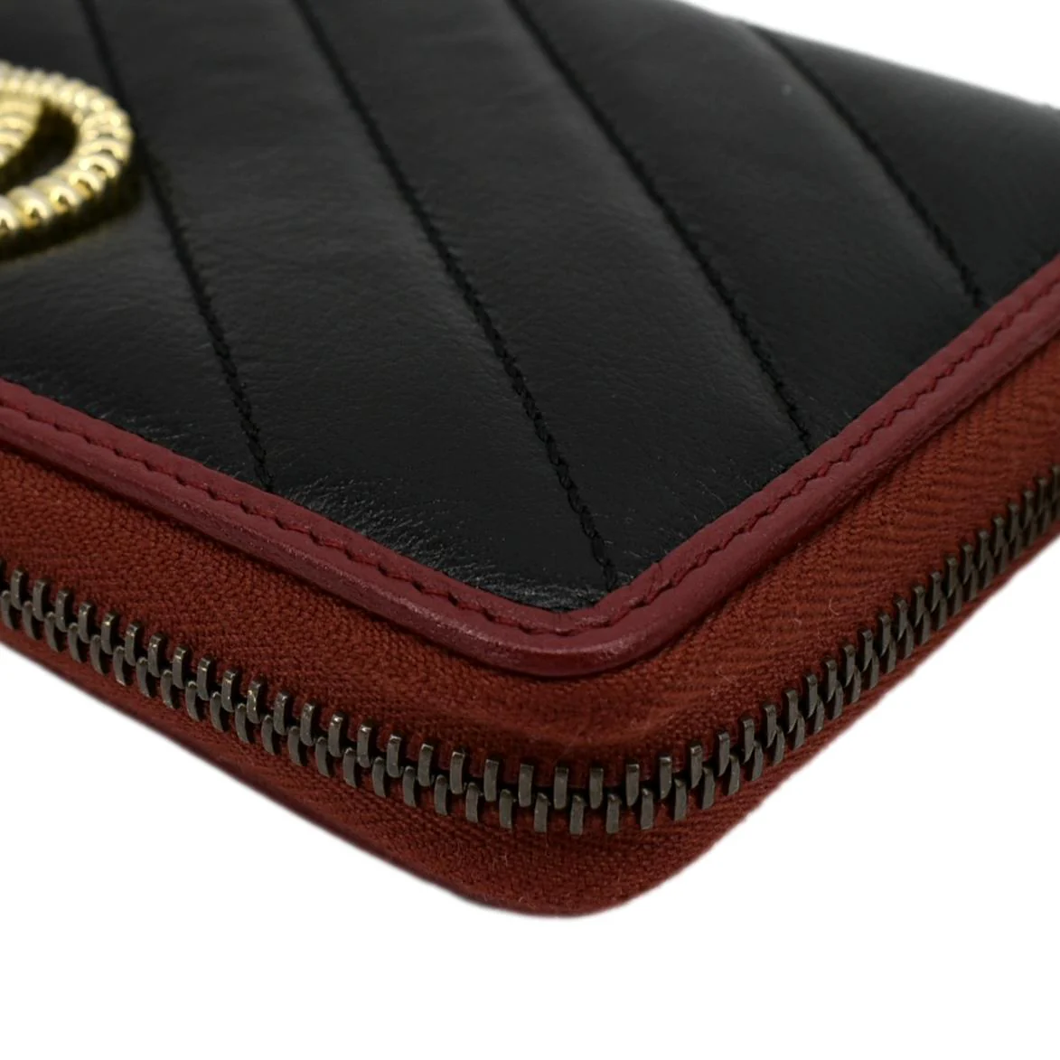 GUCCI GG Marmont Leather Zip Around Wallet Black 573810 - Image 6