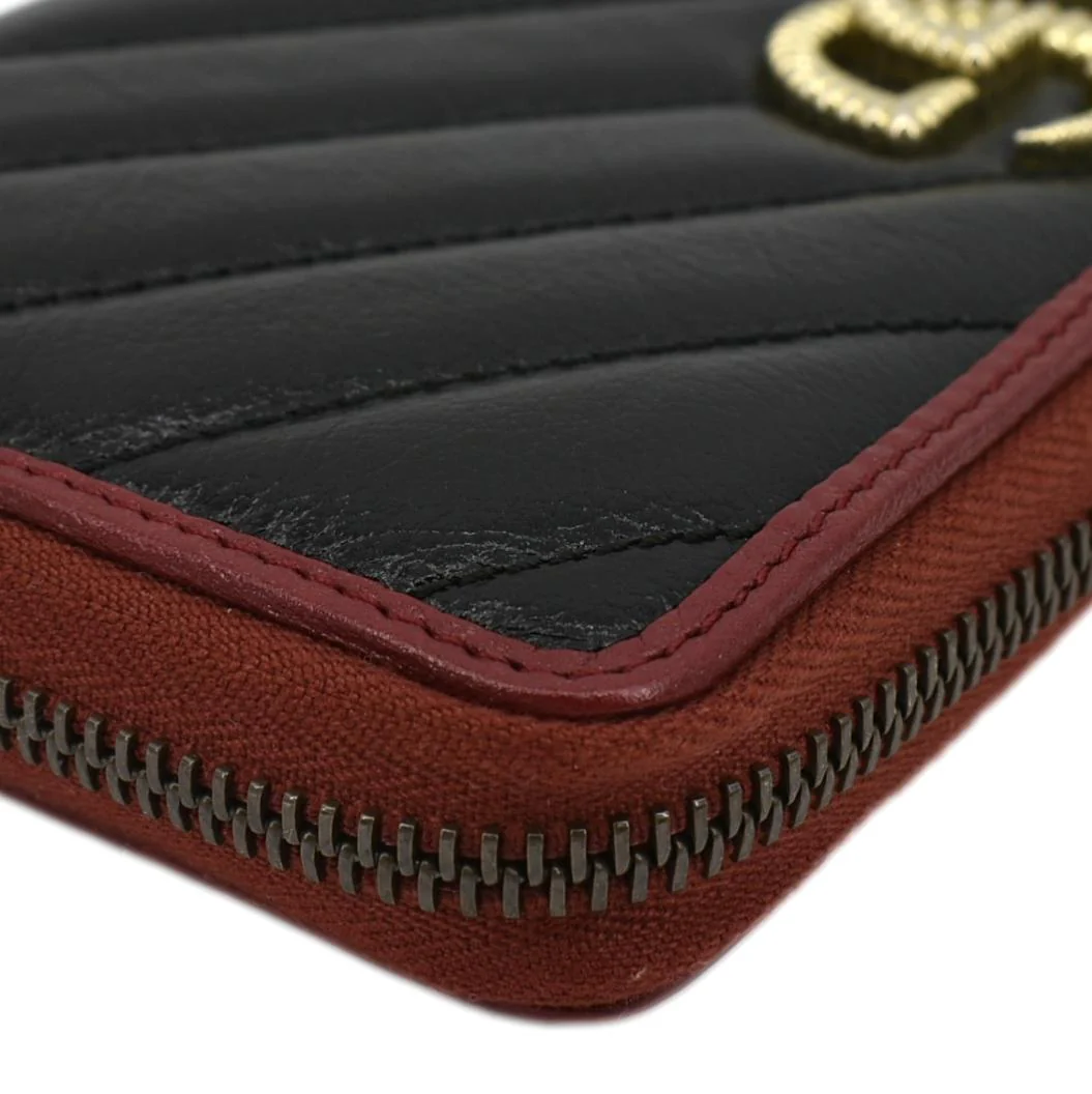 GUCCI GG Marmont Leather Zip Around Wallet Black 573810 - Image 9
