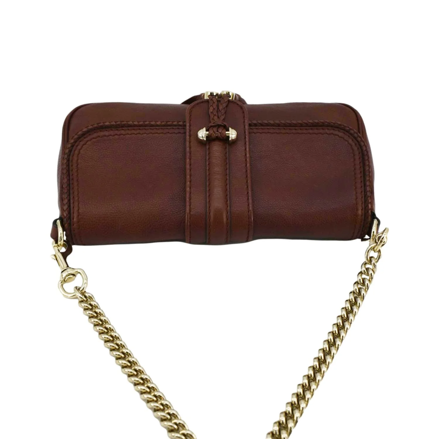 GUCCI Marrakech Evening Leather Chain Shoulder Bag Dark Brown 257032 - Image 4