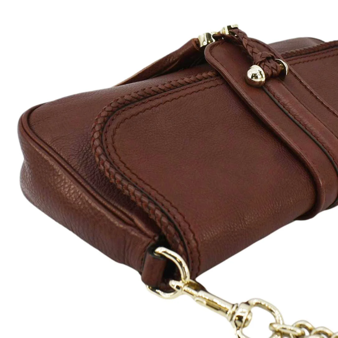 GUCCI Marrakech Evening Leather Chain Shoulder Bag Dark Brown 257032 - Image 5