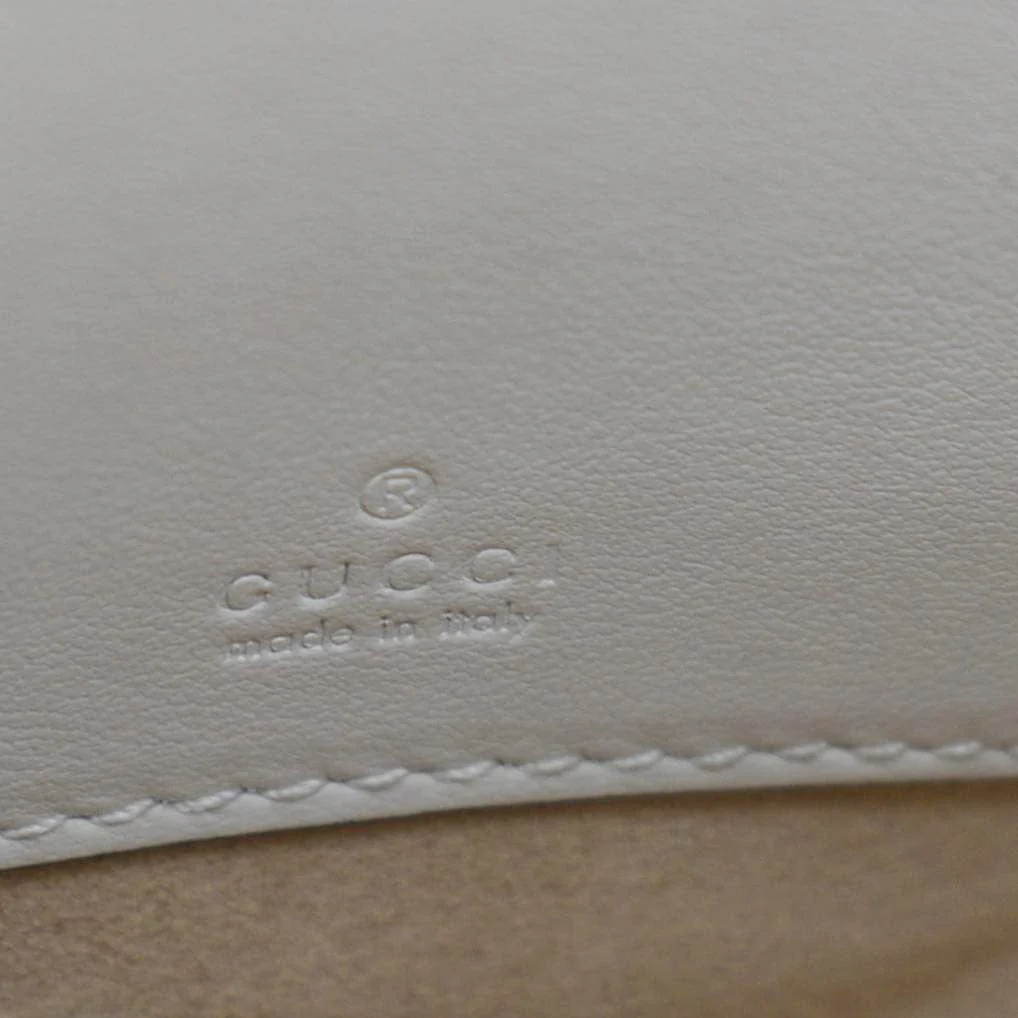 GUCCI GG Marmont Mini Matelasse Leather Shoulder Bag White 699759 - Image 14