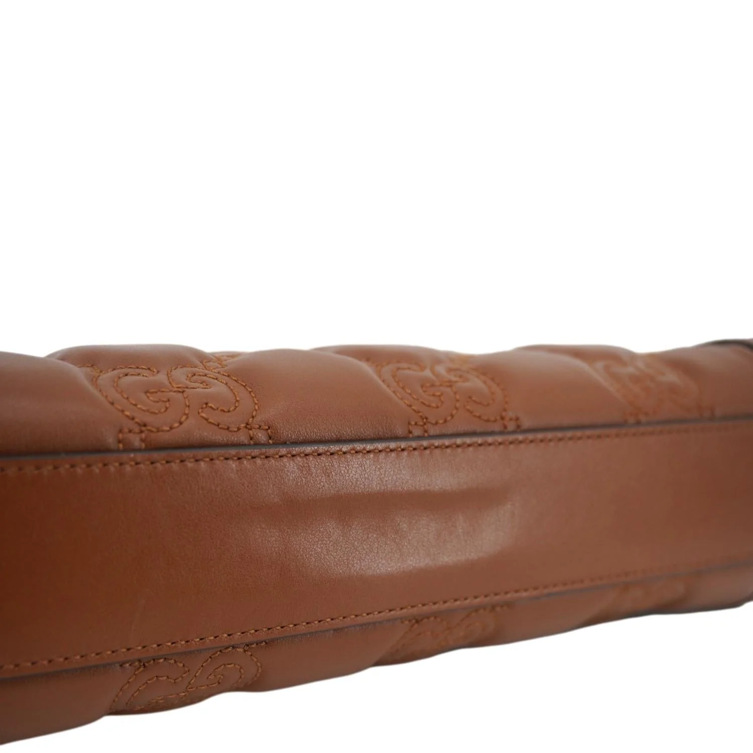 GUCCI Double G Small Matelasse Leather Shoulder Bag Brown 702200 - Image 12