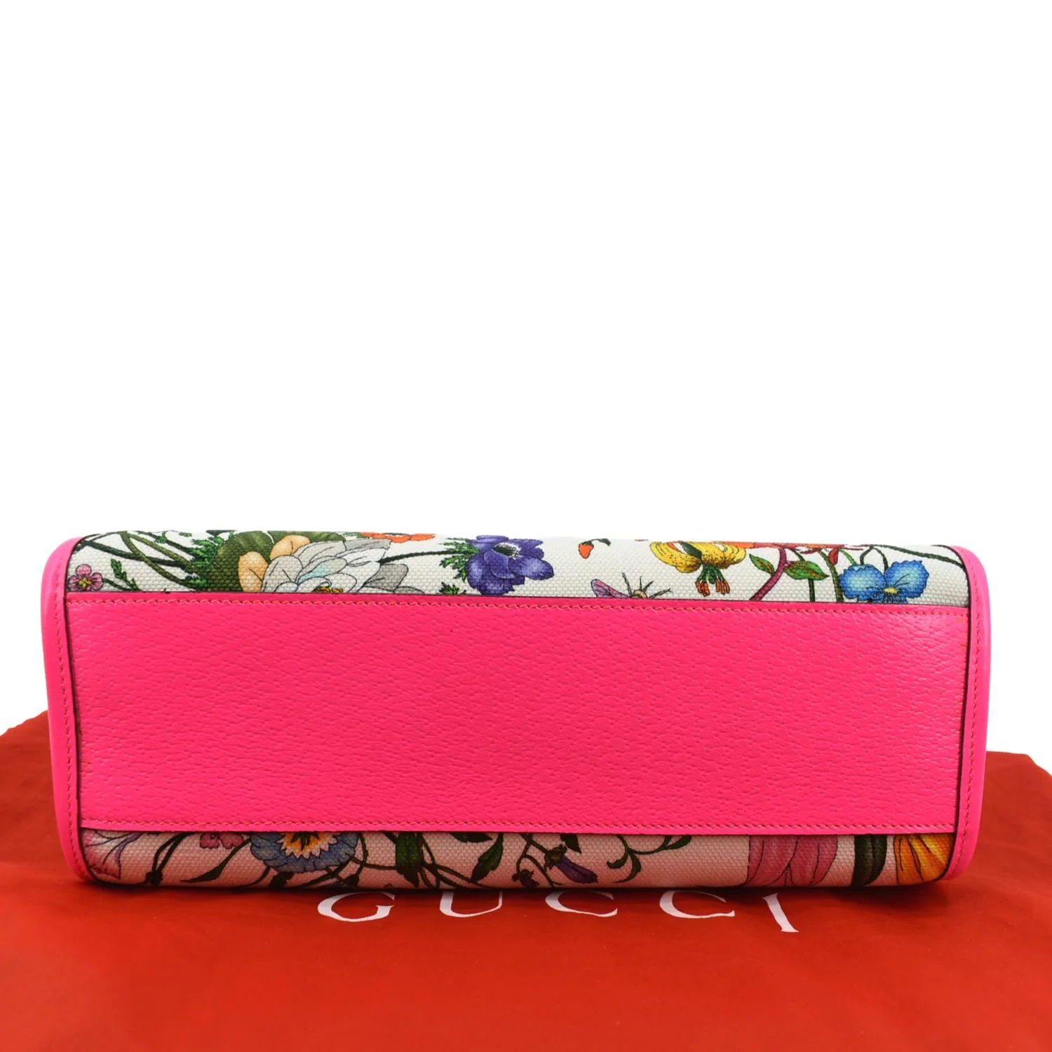 GUCCI Medium Flora Canvas Tote Shoulder Bag Pink 550141 - Image 9
