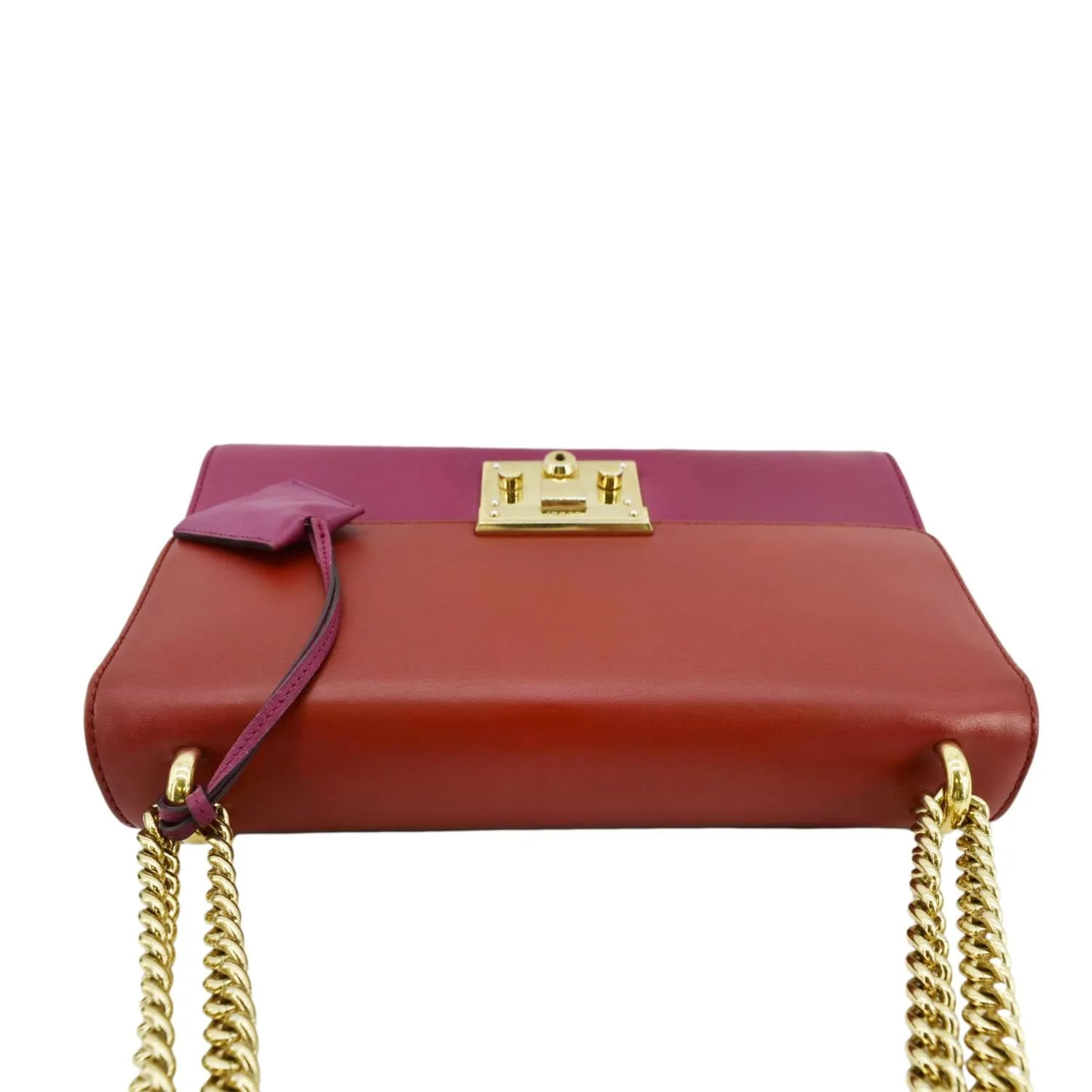 GUCCI Padlock Medium Leathrer Chain Shoulder Bag Red 409486 - Image 5