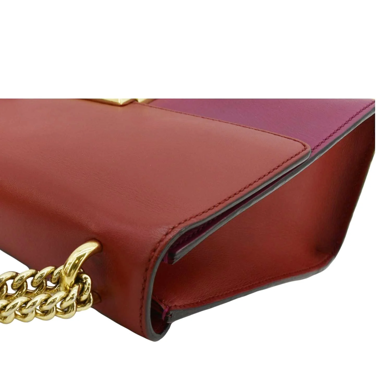 GUCCI Padlock Medium Leathrer Chain Shoulder Bag Red 409486 - Image 7