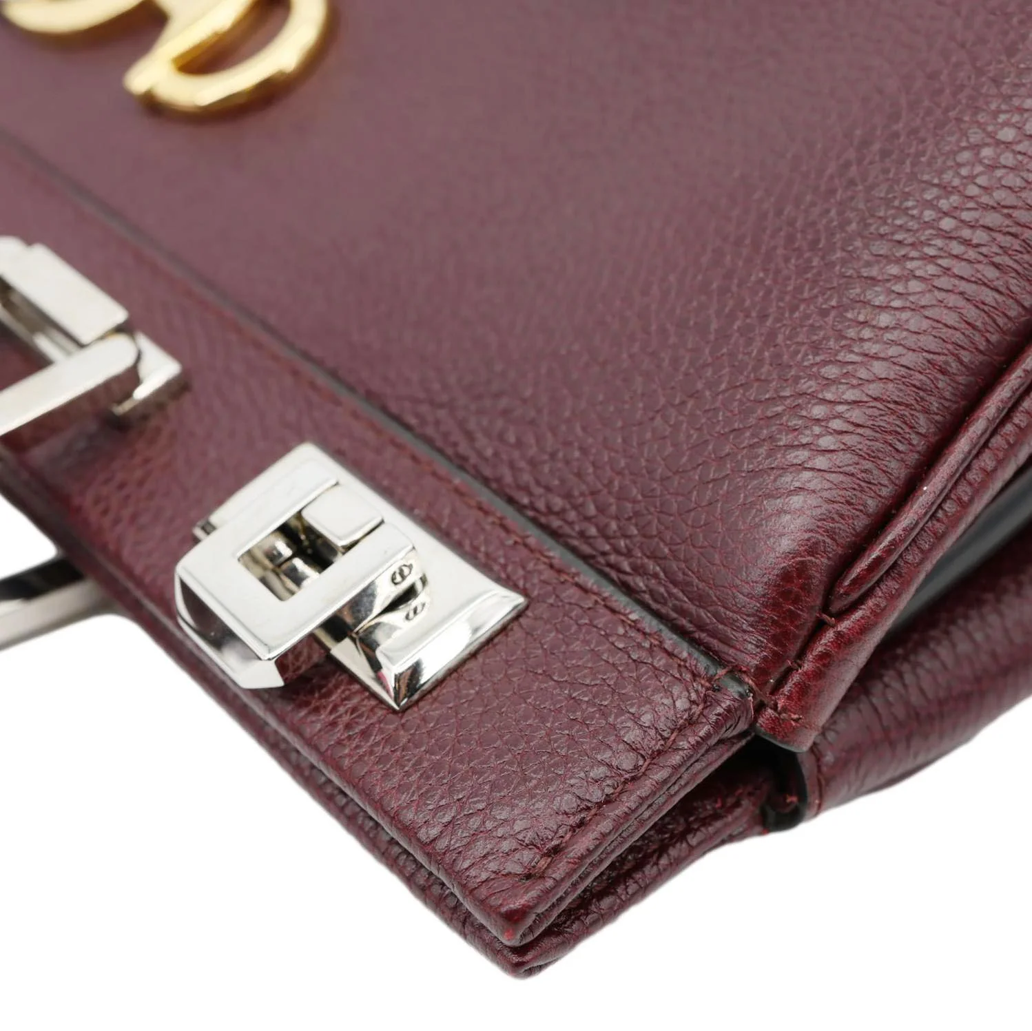 GUCCI Zumi Medium Leather Top Handle Shoulder Bag Burgundy 564714 - Image 6