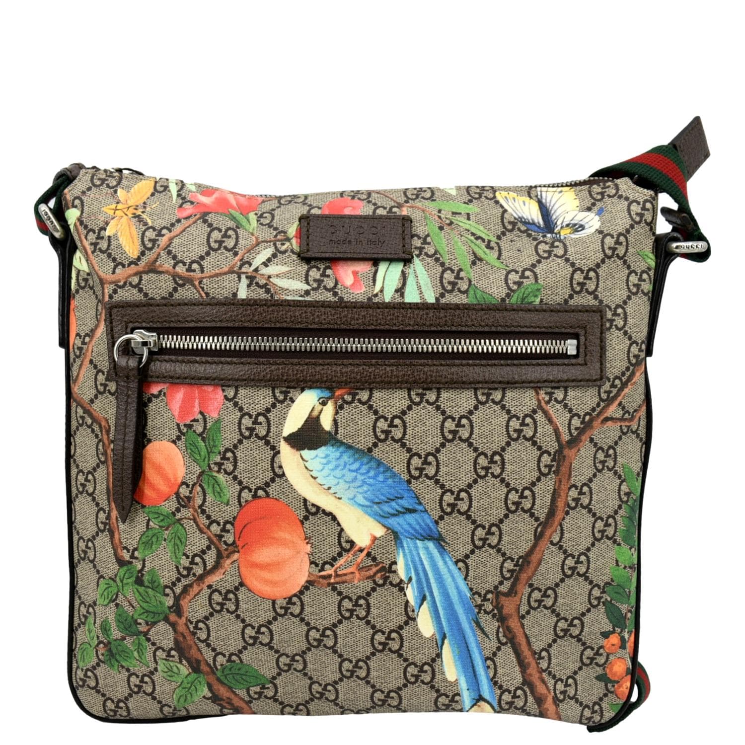 GUCCI Courrier Zip GG Supreme Canvas Messenger Bag Beige 406408