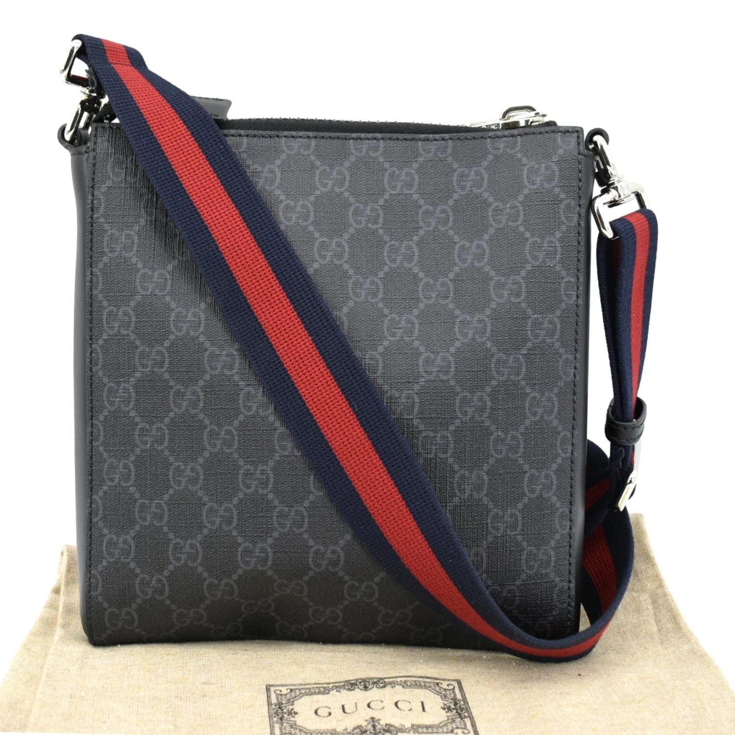 GUCCI Small GG Supreme Canvas Messenger Bag Black 523599 - Image 2