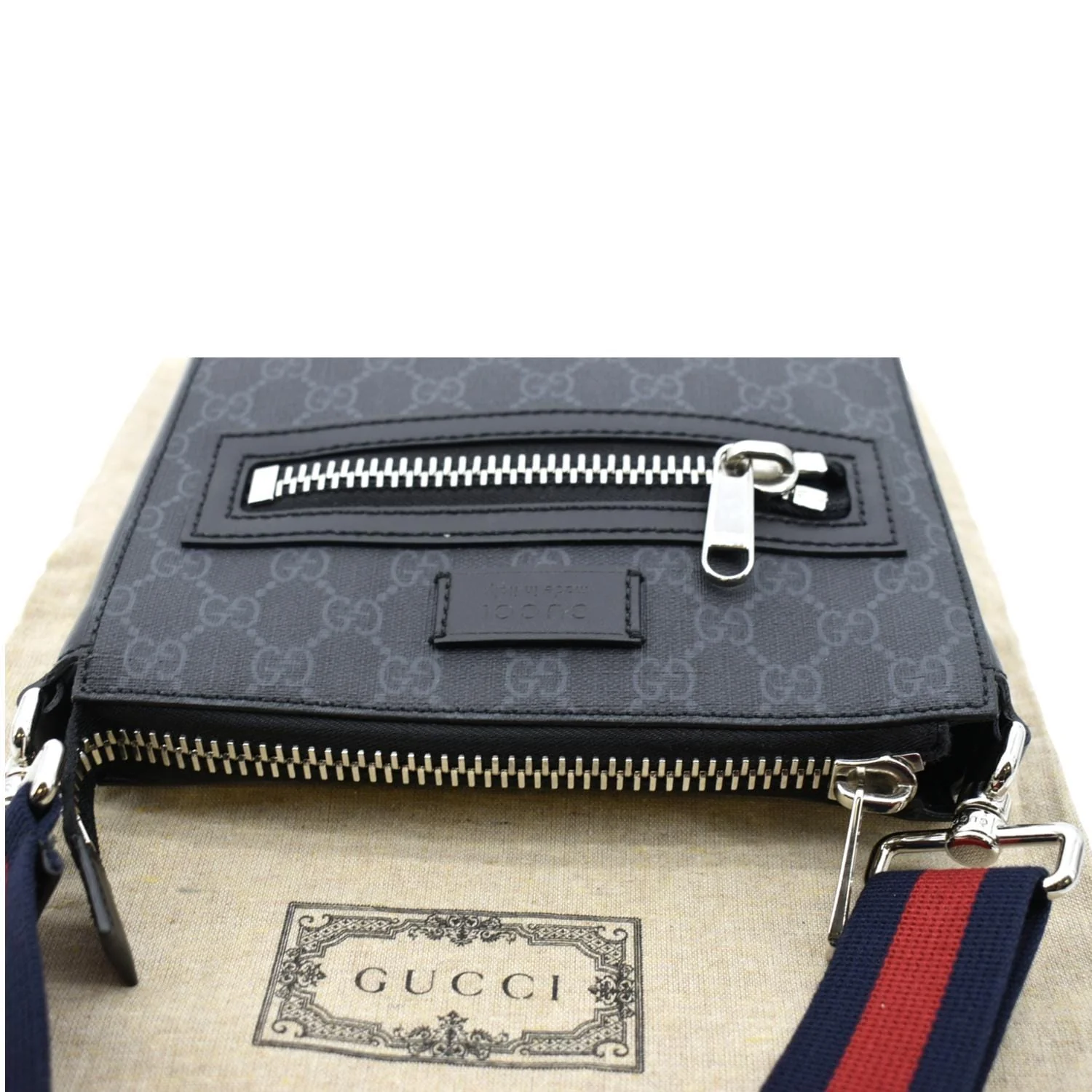 GUCCI Small GG Supreme Canvas Messenger Bag Black 523599 - Image 3