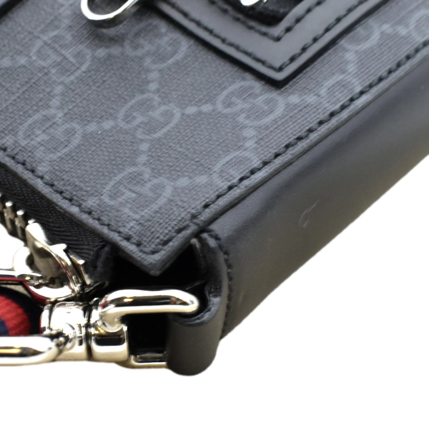 GUCCI Small GG Supreme Canvas Messenger Bag Black 523599 - Image 4