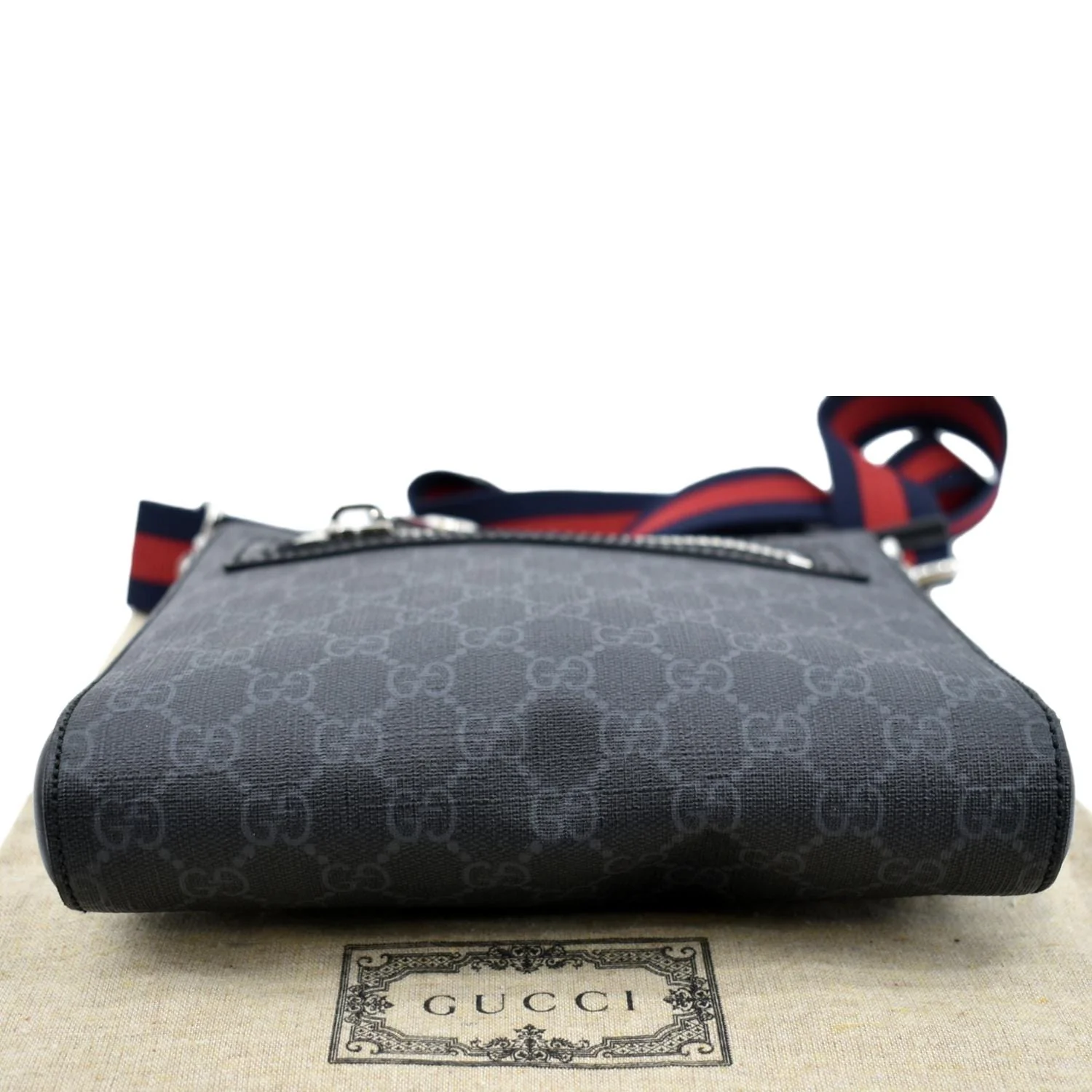 GUCCI Small GG Supreme Canvas Messenger Bag Black 523599 - Image 8
