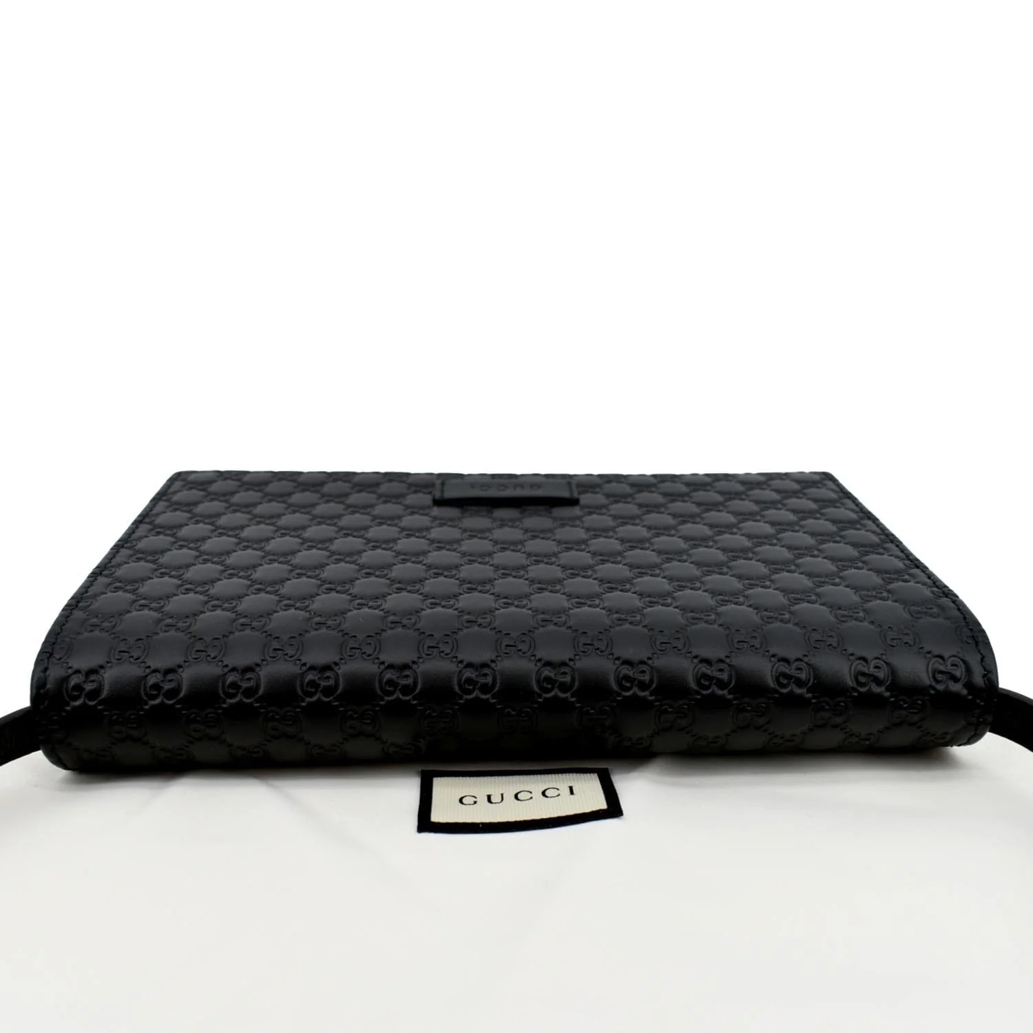 GUCCI Micro GG Leather Crossbody Wallet Black 466507 - Image 4