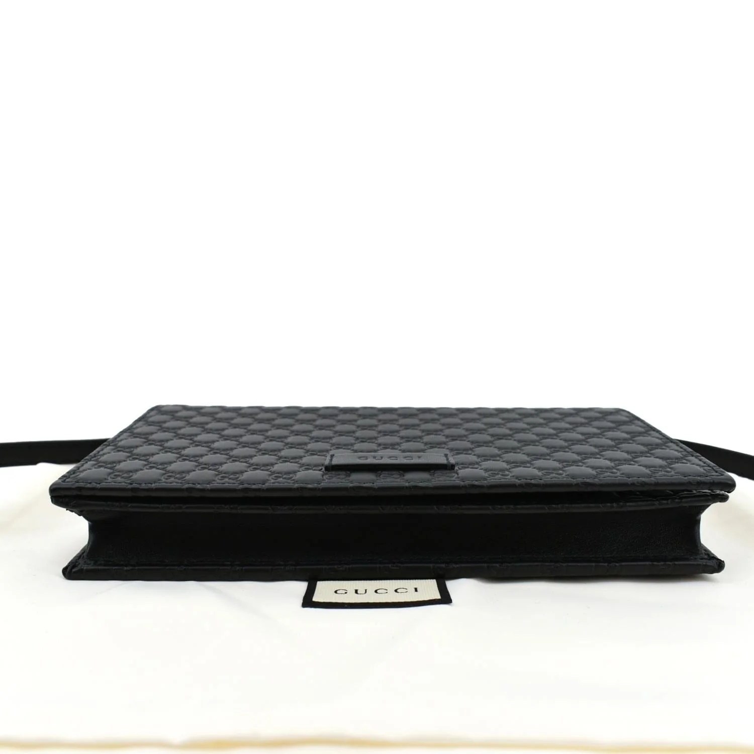GUCCI Micro GG Leather Crossbody Wallet Black 466507 - Image 7