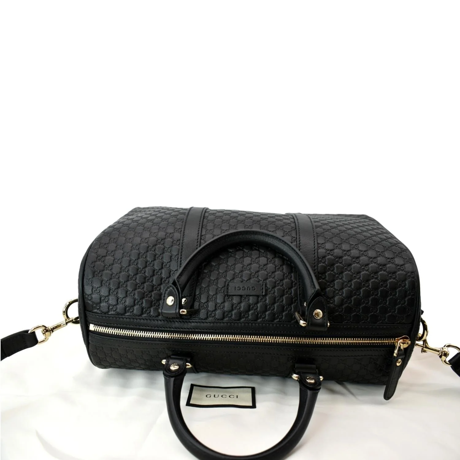 GUCCI Microguccissima Leather Boston Bag Black 449646 - Image 4
