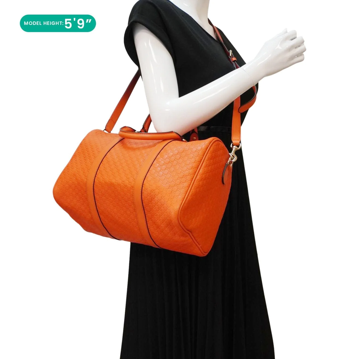 GUCCI GG Microguccissima Boston Travel Bag Orange 449646 - Image 2