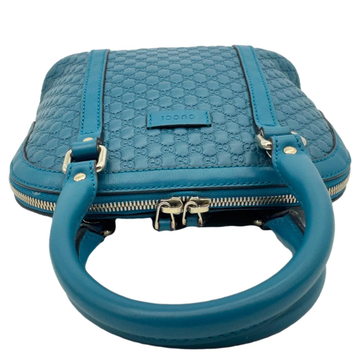 GUCCI Dome Convertible Leather Crossbody Bag Blue 449654 - Image 5