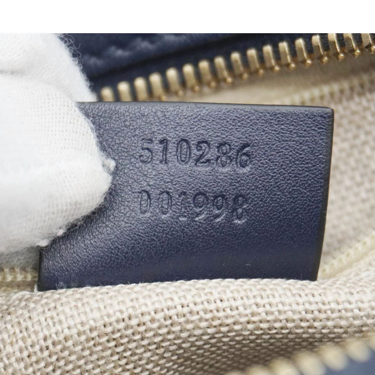 GUCCI Small Microguccissima Leather Crossbody Bag Navy Blue 510286 - Image 13
