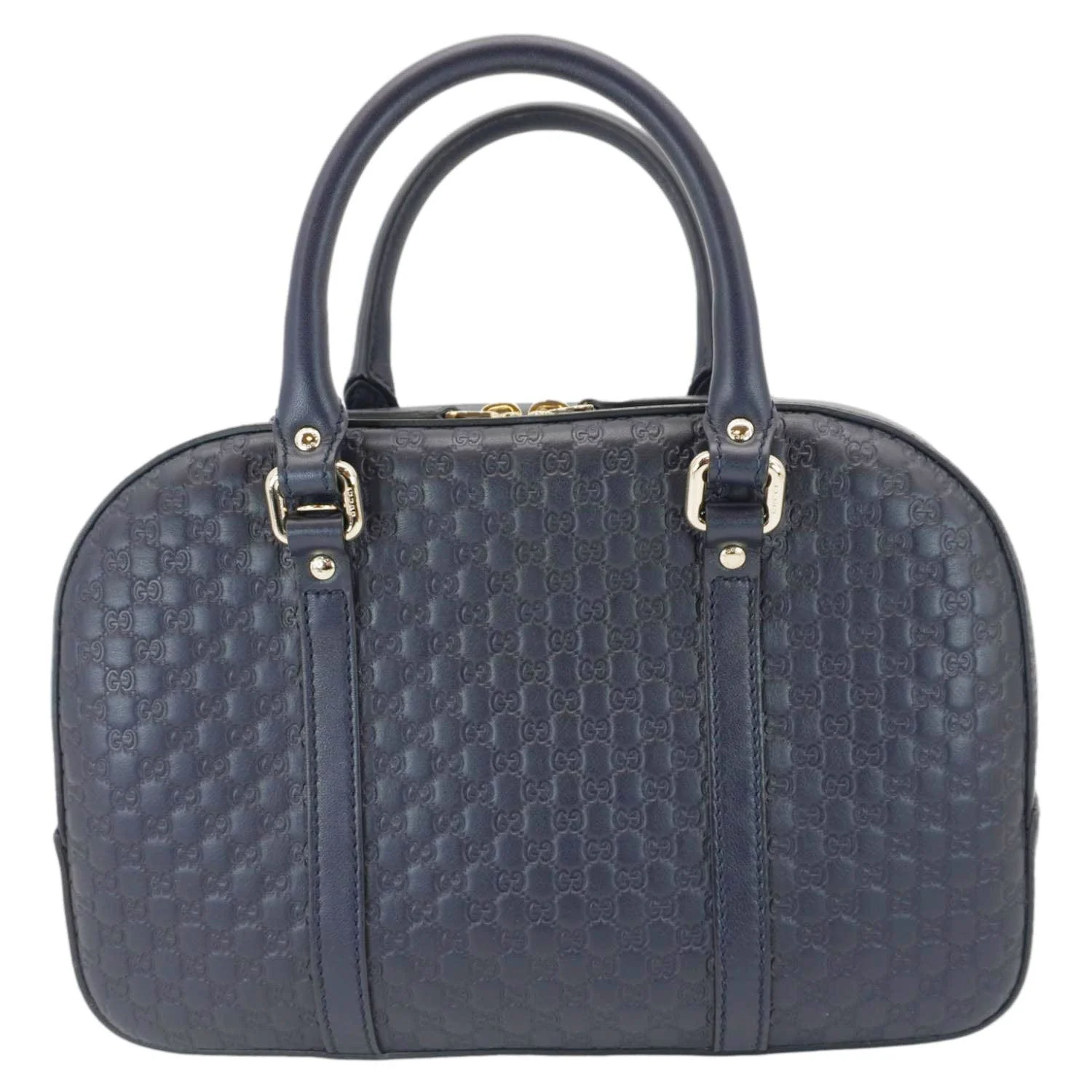 GUCCI Small Microguccissima Leather Crossbody Bag Navy Blue 510286 - Image 3