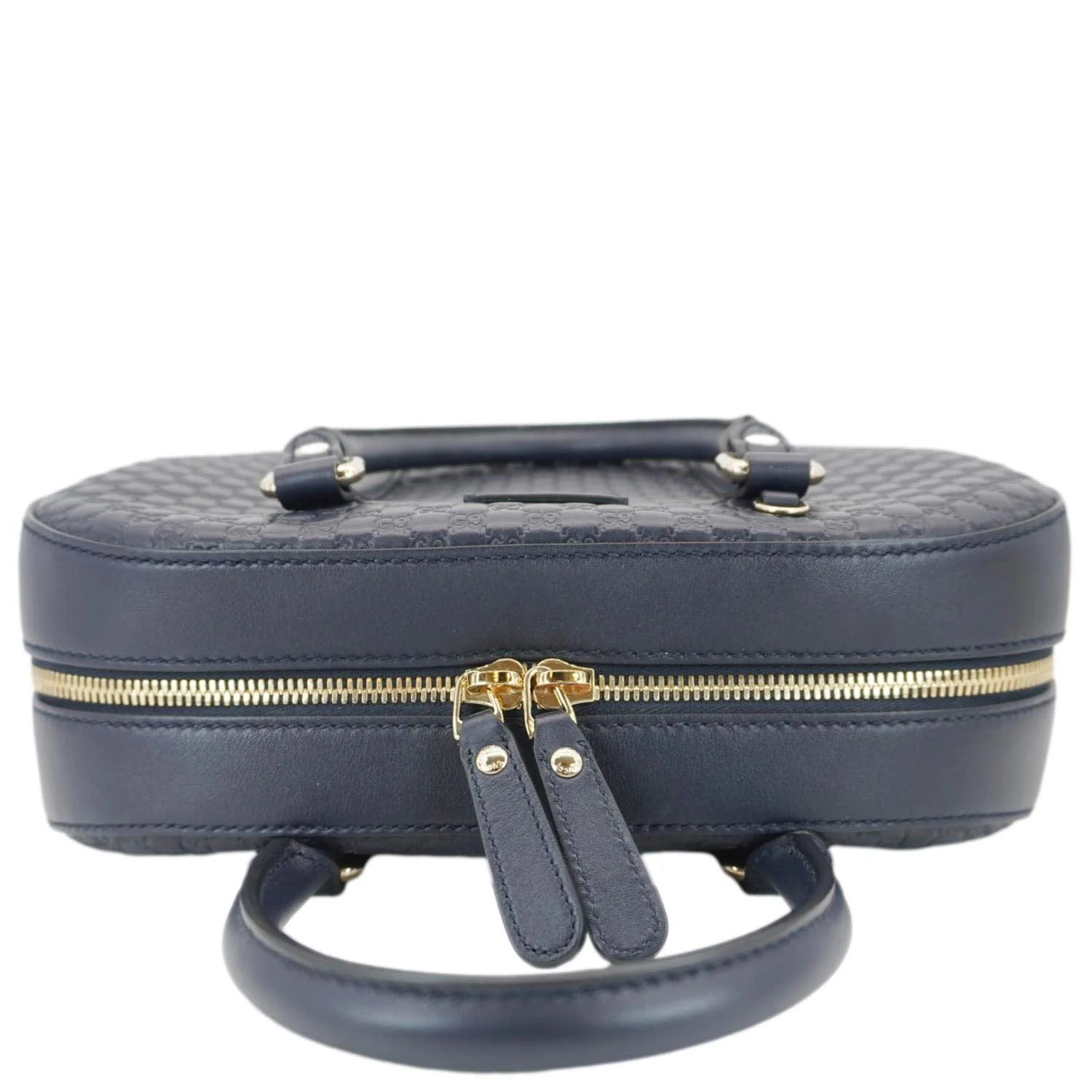 GUCCI Small Microguccissima Leather Crossbody Bag Navy Blue 510286 - Image 4